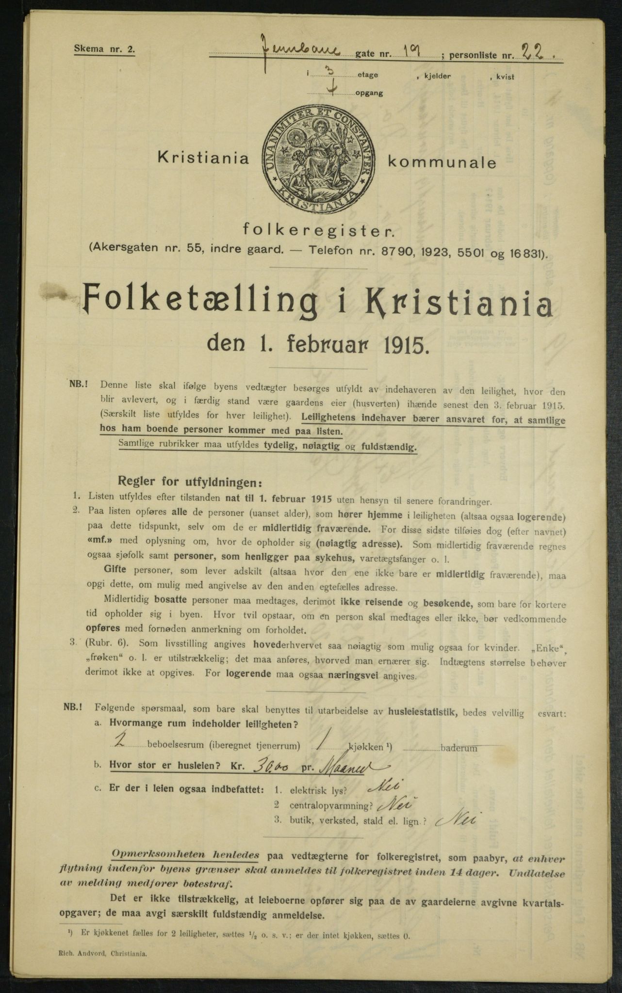 OBA, Municipal Census 1915 for Kristiania, 1915, p. 46369