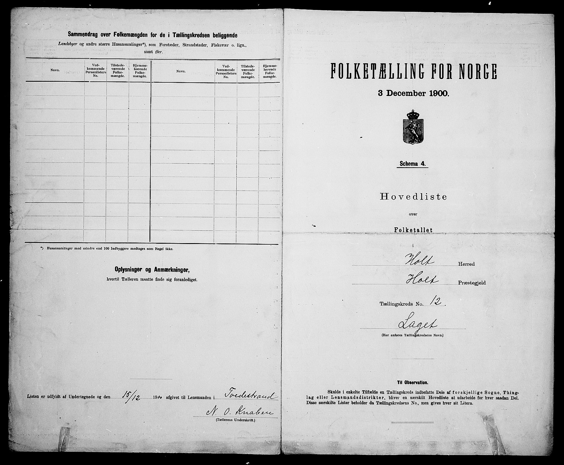 SAK, 1900 census for Holt, 1900, p. 49