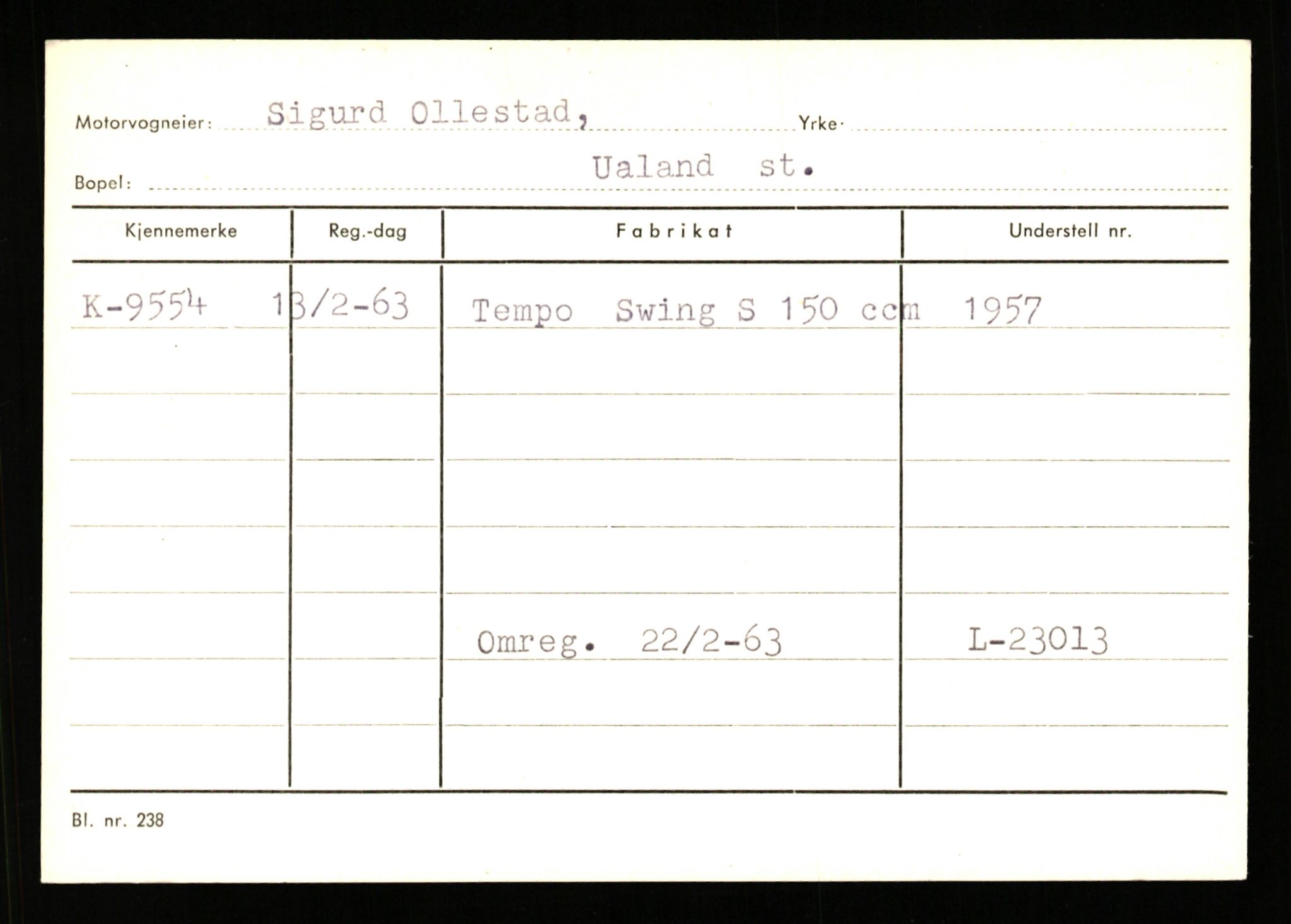 Stavanger trafikkstasjon, SAST/A-101942/0/G/L0002: Registreringsnummer: 5791 - 10405, 1930-1971, p. 2519