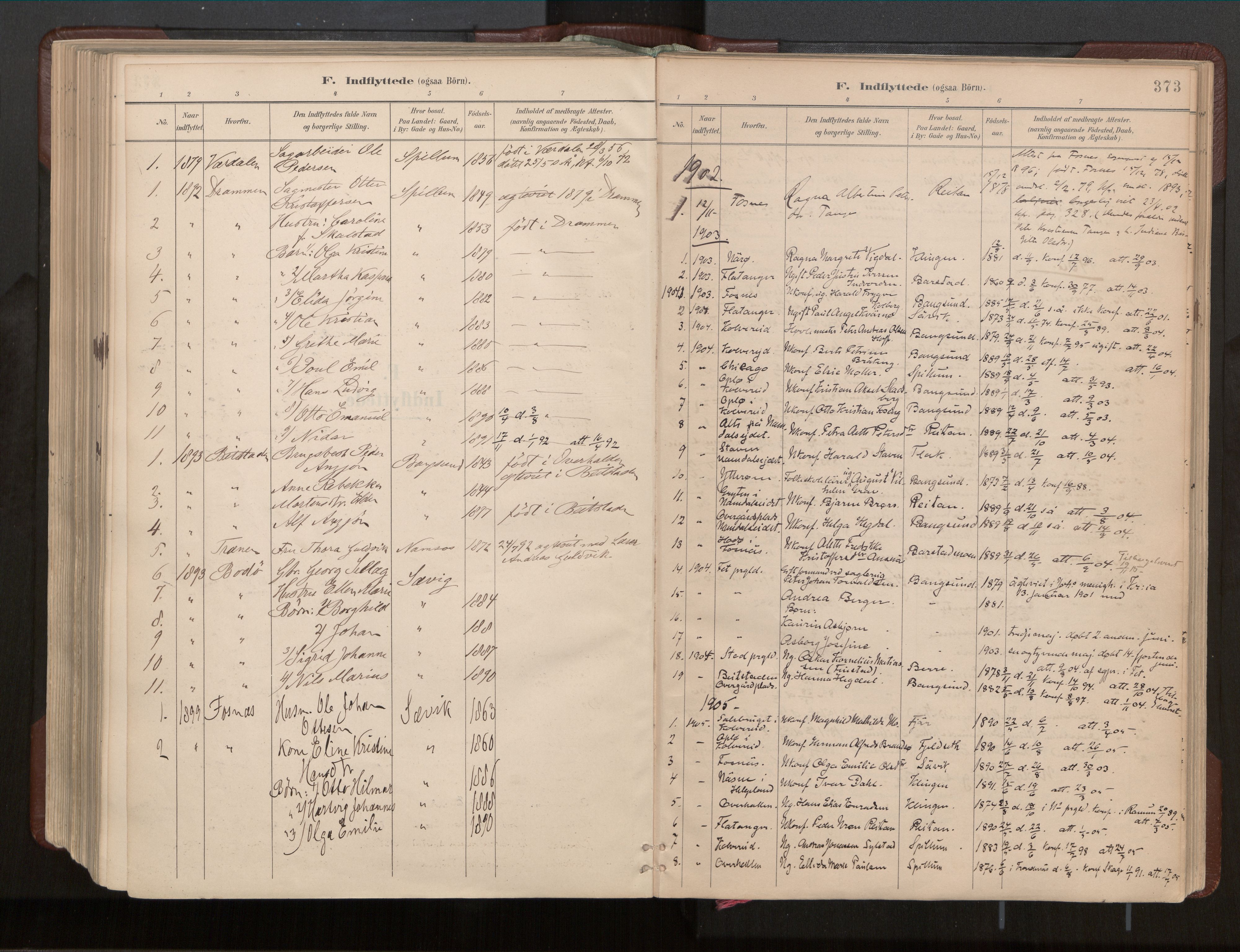 Ministerialprotokoller, klokkerbøker og fødselsregistre - Nord-Trøndelag, SAT/A-1458/770/L0589: Parish register (official) no. 770A03, 1887-1929, p. 373