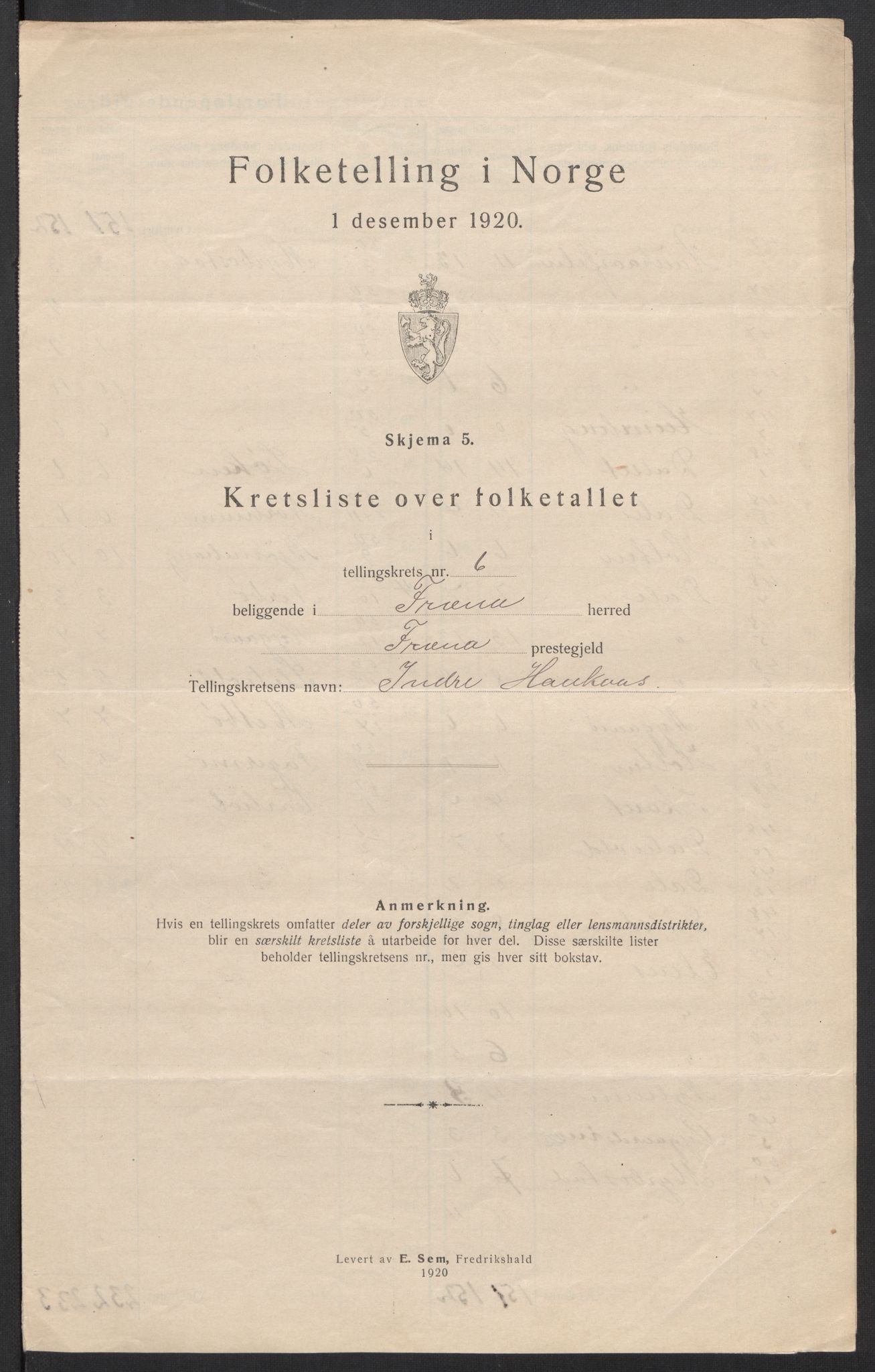 SAT, 1920 census for Fræna, 1920, p. 21