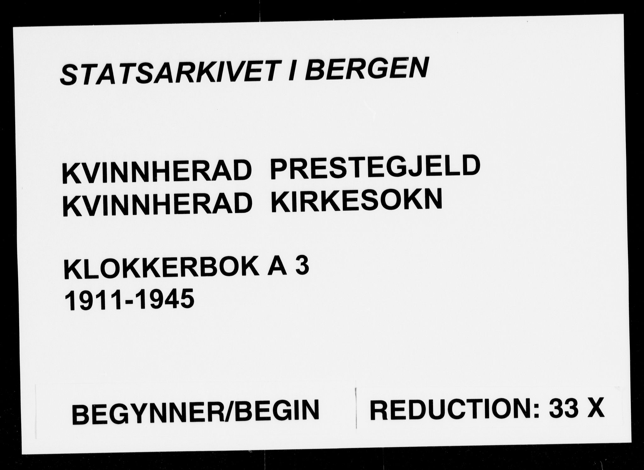 Kvinnherad sokneprestembete, AV/SAB-A-76401/H/Hab: Parish register (copy) no. A 3, 1911-1945