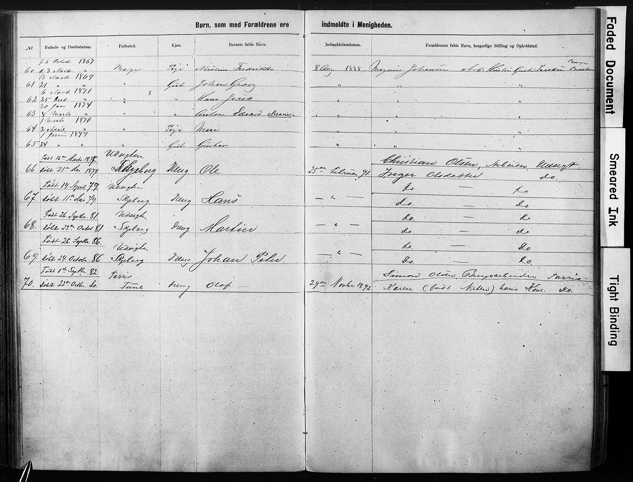 Sarpsborg metodistkirke, AV/SAO-PAO-0233/A/L0003: Dissenter register no. 3, 1856-1893