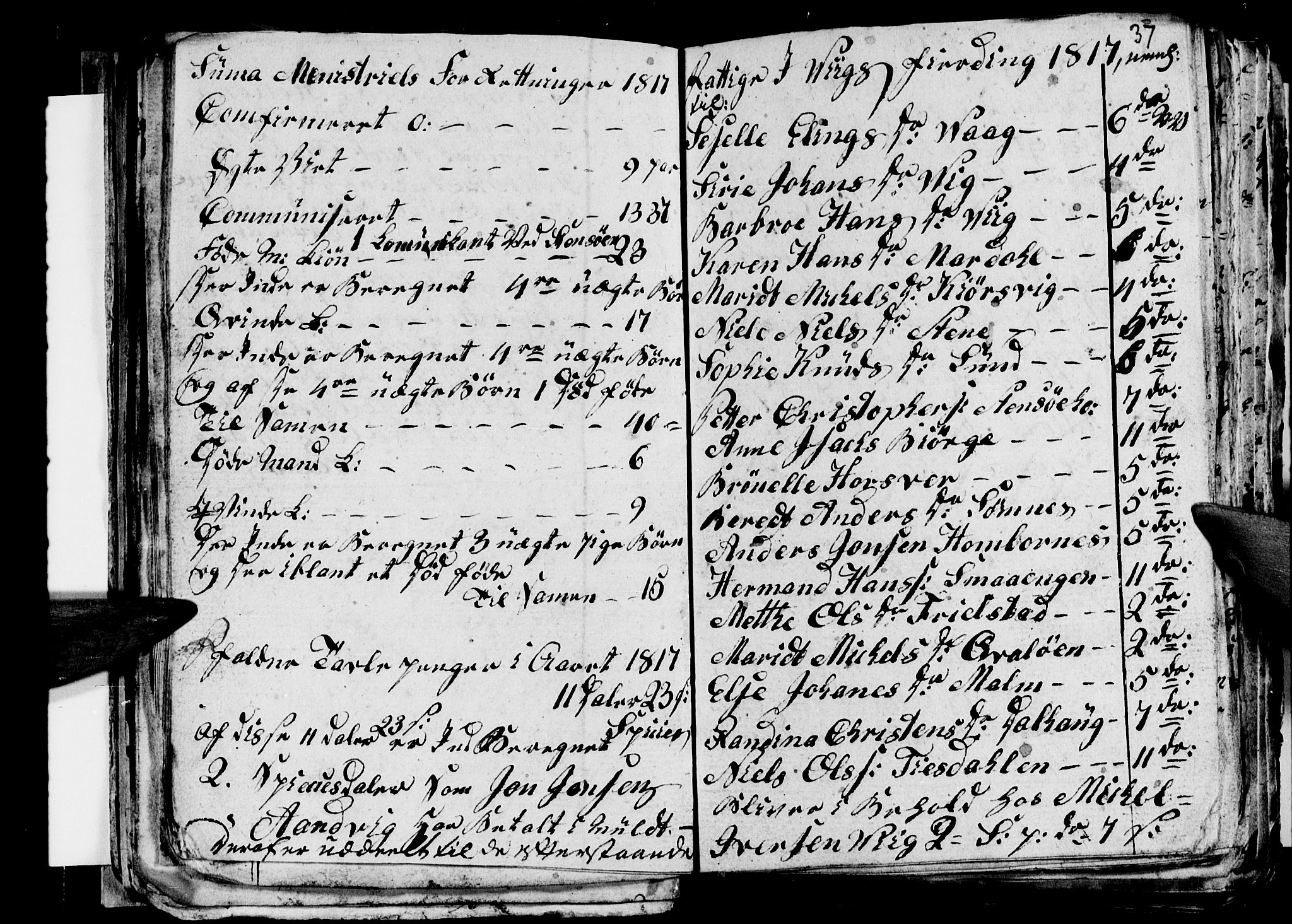 Ministerialprotokoller, klokkerbøker og fødselsregistre - Nordland, AV/SAT-A-1459/812/L0185: Parish register (copy) no. 812C03, 1815-1837, p. 37