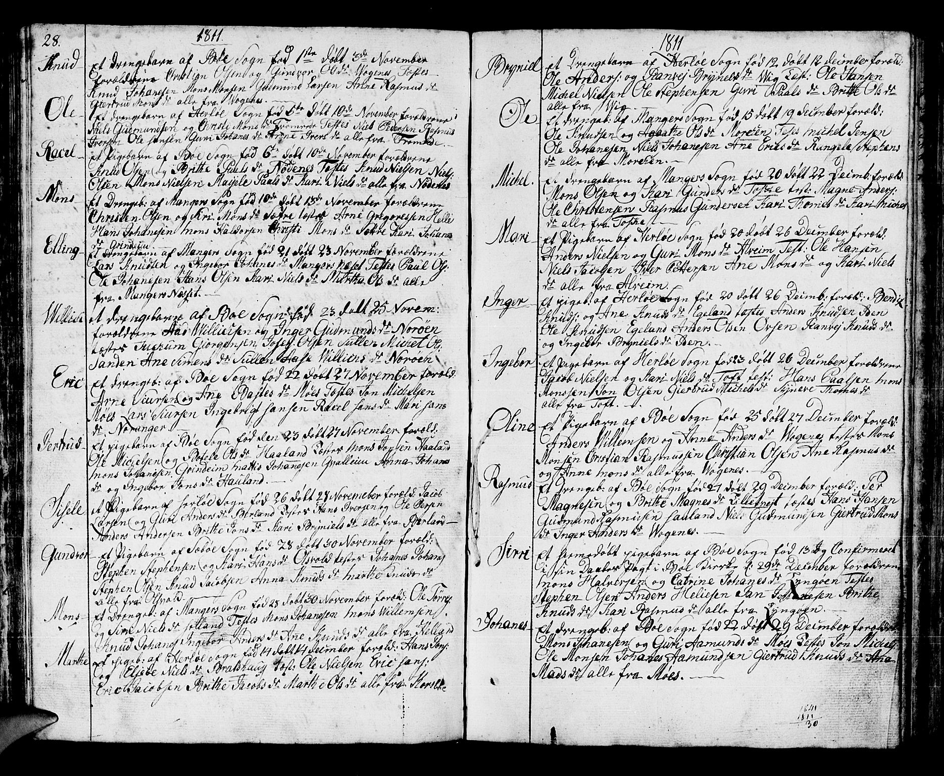 Manger sokneprestembete, SAB/A-76801/H/Haa: Parish register (official) no. A 2, 1792-1815, p. 124