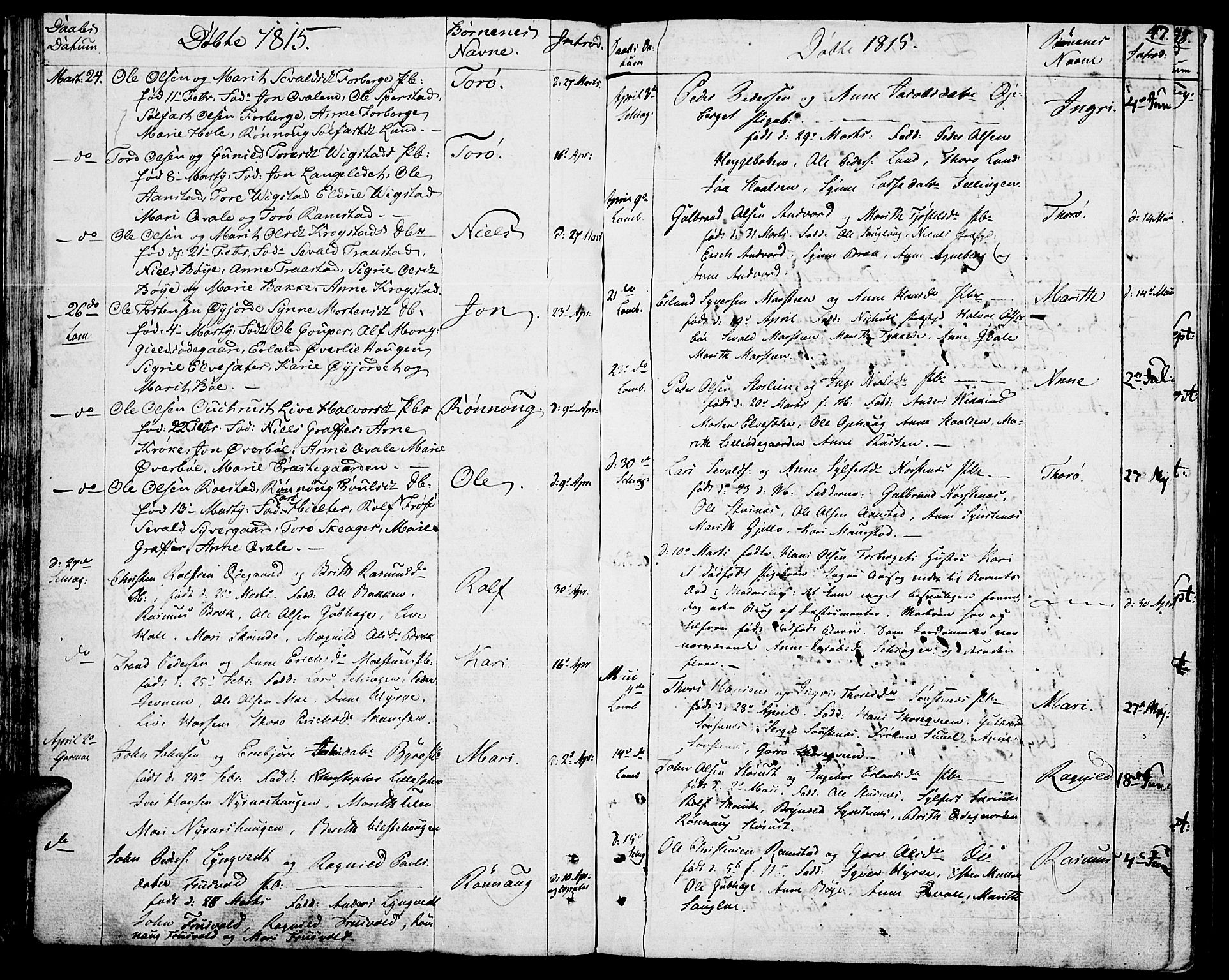 Lom prestekontor, AV/SAH-PREST-070/K/L0003: Parish register (official) no. 3, 1801-1825, p. 47