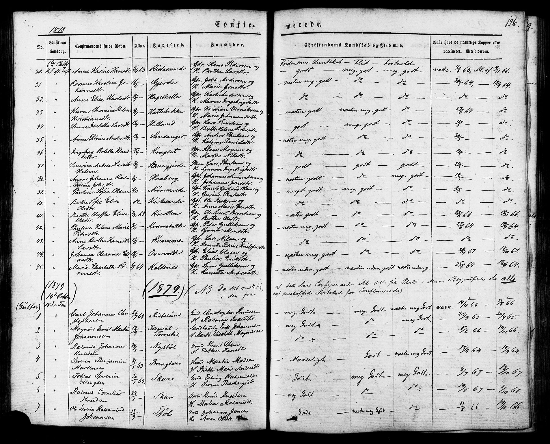 Ministerialprotokoller, klokkerbøker og fødselsregistre - Møre og Romsdal, AV/SAT-A-1454/503/L0034: Parish register (official) no. 503A02, 1841-1884, p. 156