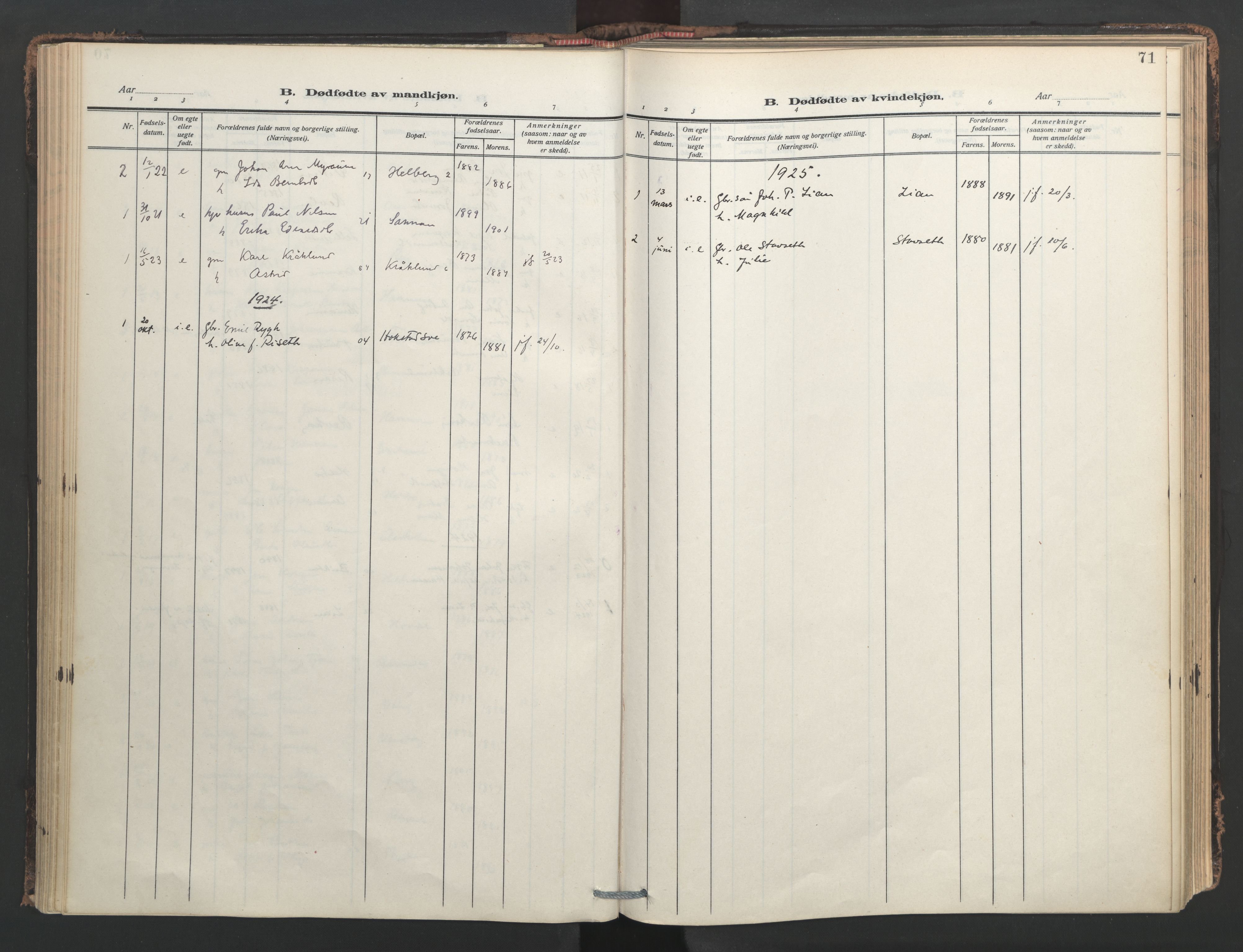 Ministerialprotokoller, klokkerbøker og fødselsregistre - Nord-Trøndelag, SAT/A-1458/713/L0123: Parish register (official) no. 713A12, 1911-1925, p. 71