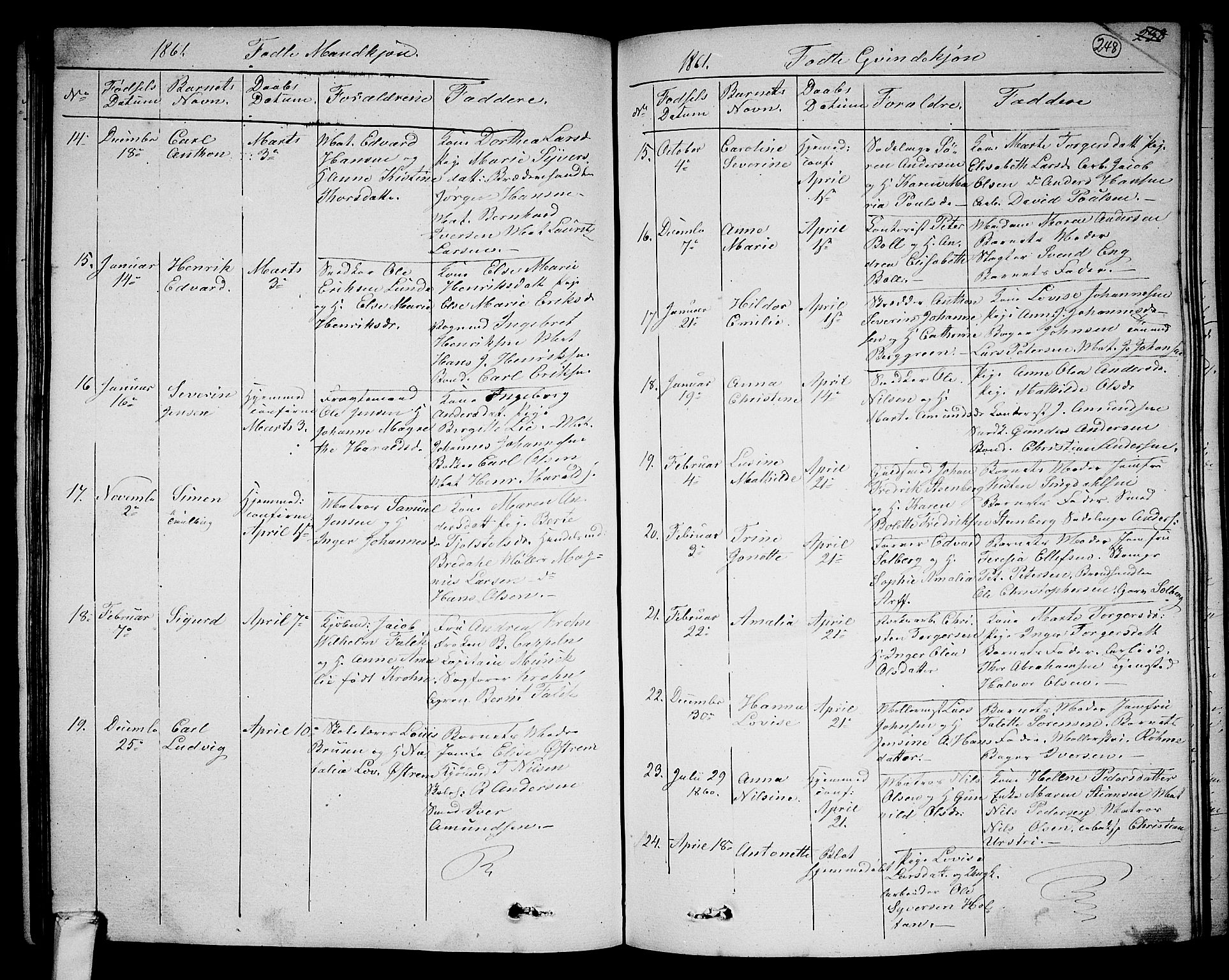 Larvik kirkebøker, SAKO/A-352/G/Ga/L0003a: Parish register (copy) no. I 3A, 1830-1870, p. 248