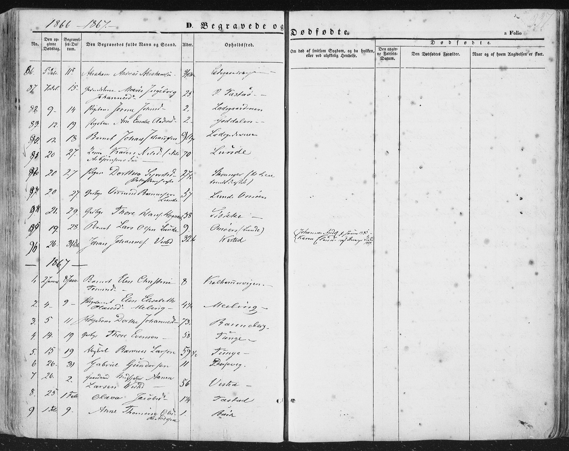 Hetland sokneprestkontor, AV/SAST-A-101826/30/30BA/L0002: Parish register (official) no. A 2, 1849-1869, p. 337