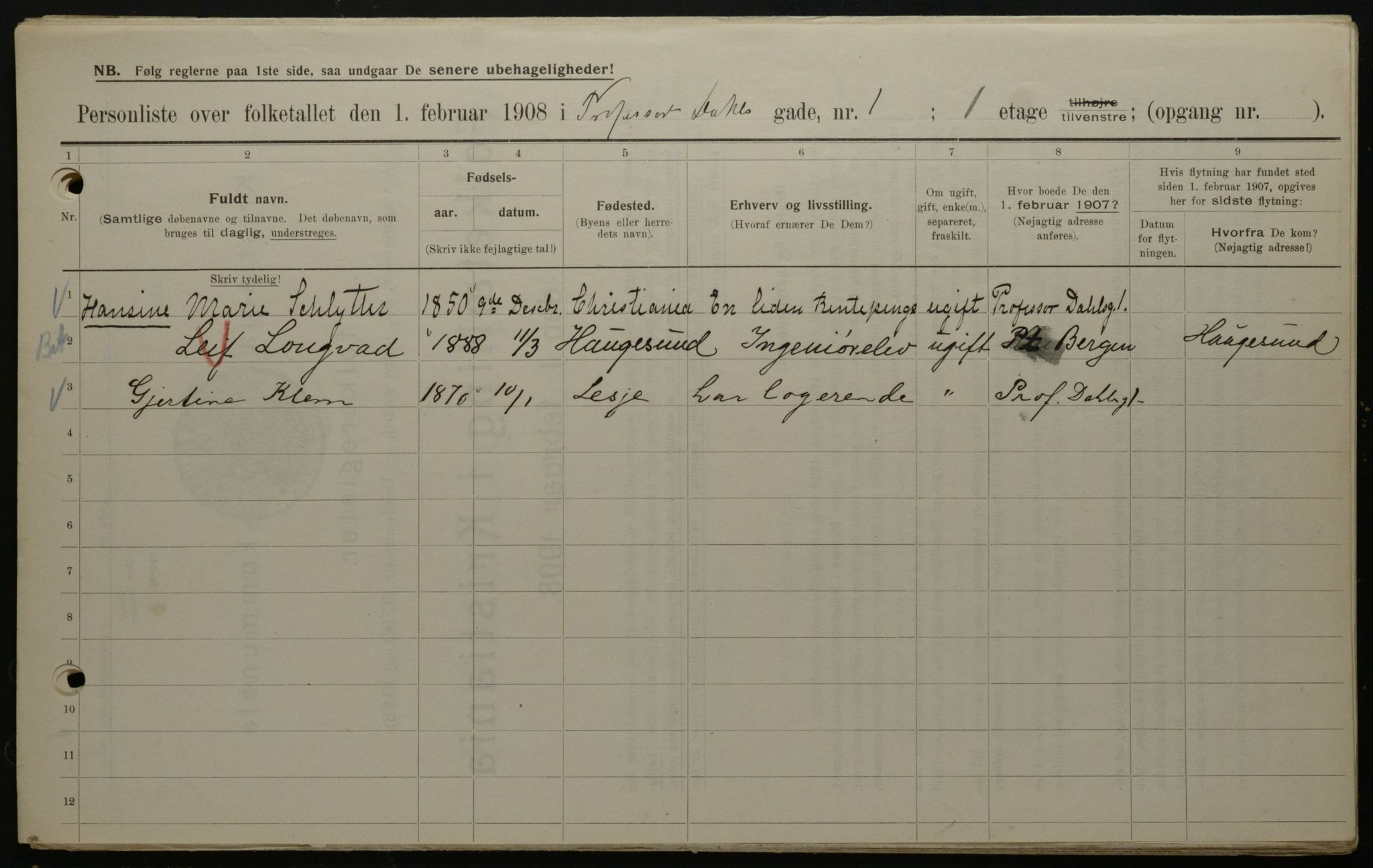 OBA, Municipal Census 1908 for Kristiania, 1908, p. 73021