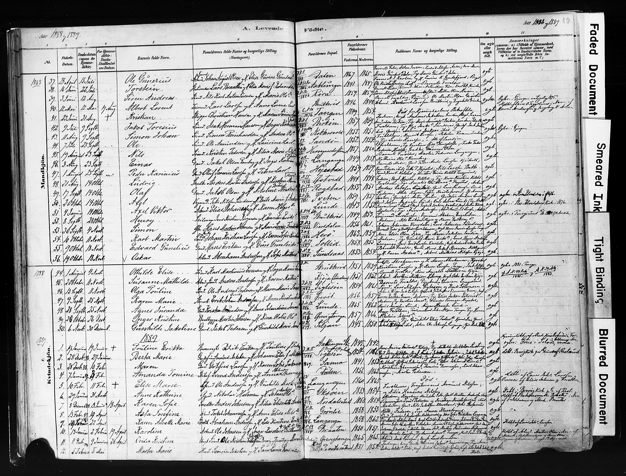 Eidanger kirkebøker, AV/SAKO-A-261/F/Fa/L0012: Parish register (official) no. 12, 1879-1900, p. 49