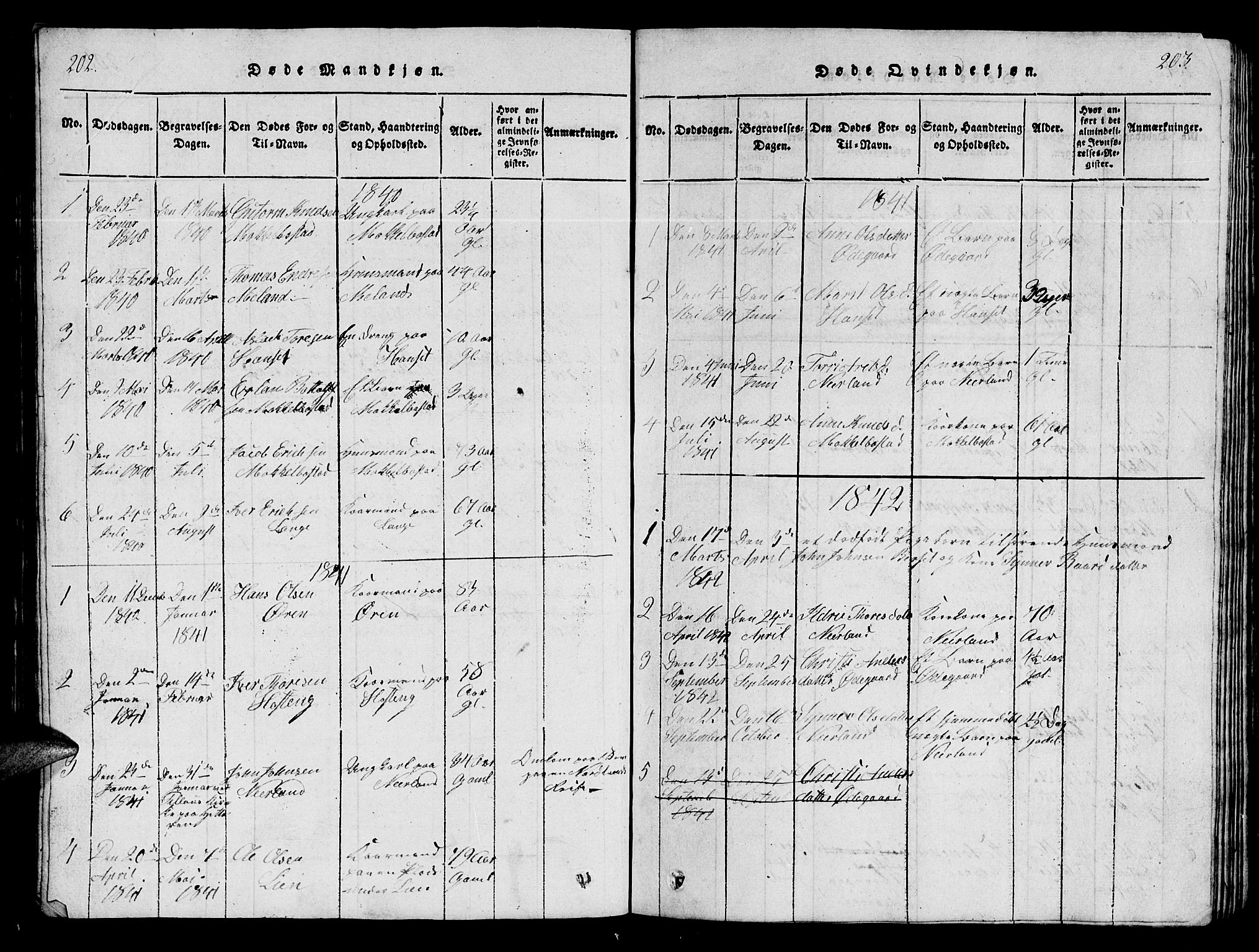 Ministerialprotokoller, klokkerbøker og fødselsregistre - Møre og Romsdal, AV/SAT-A-1454/554/L0644: Parish register (copy) no. 554C01, 1818-1851, p. 202-203