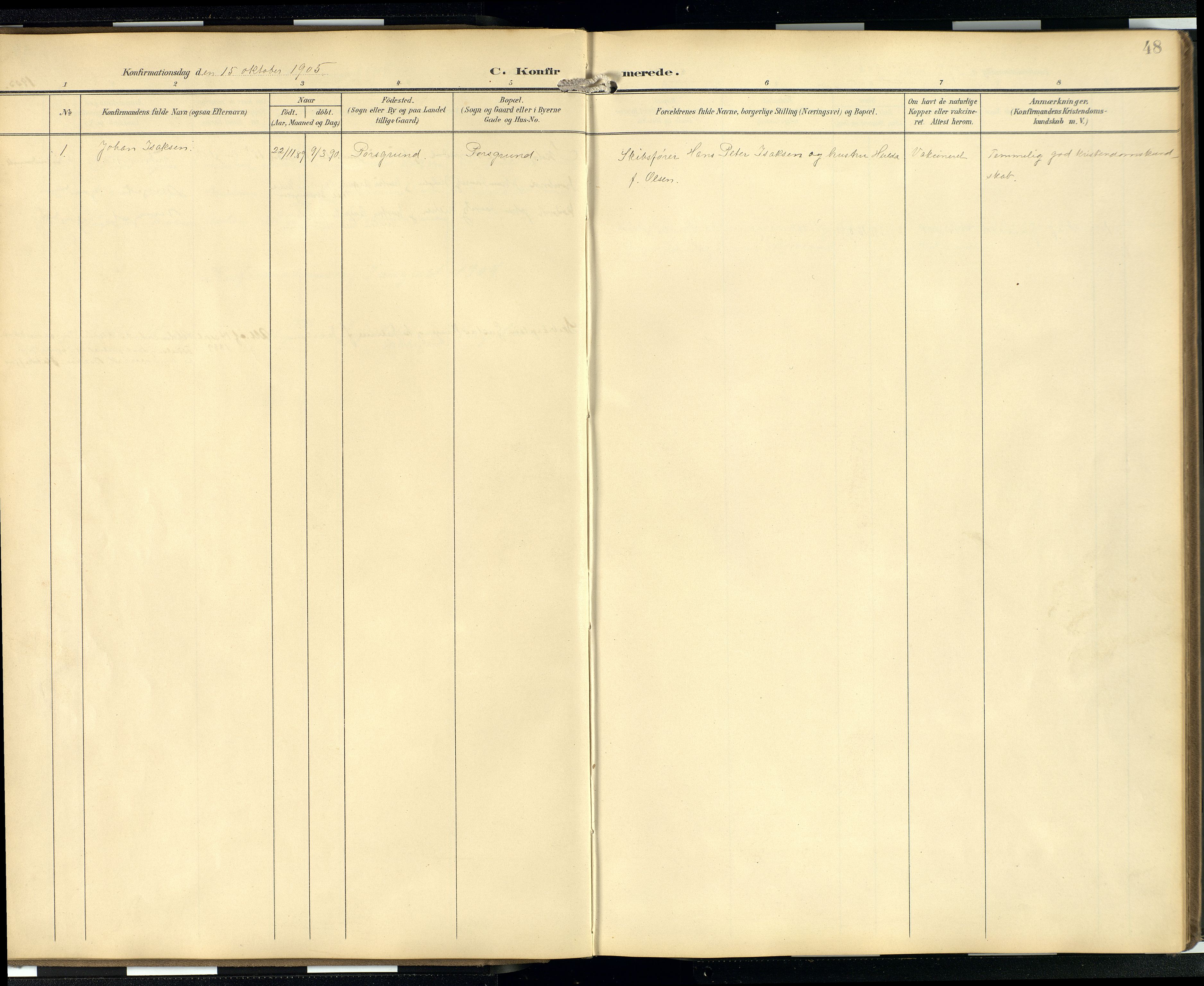  Den norske sjømannsmisjon i utlandet/London m/bistasjoner, SAB/SAB/PA-0103/H/Ha/L0003: Parish register (official) no. A 3, 1903-1934, p. 47b-48a