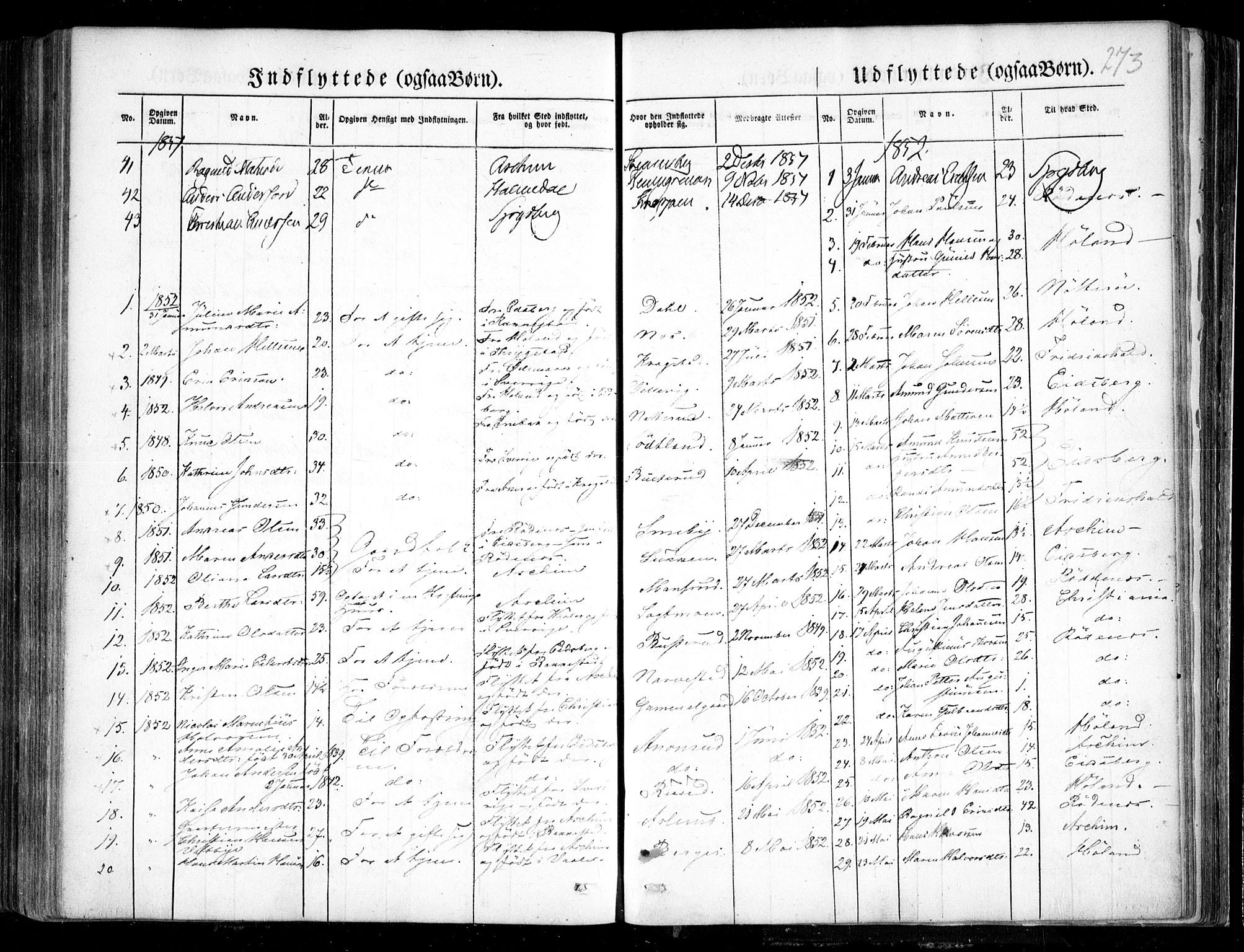 Trøgstad prestekontor Kirkebøker, SAO/A-10925/F/Fa/L0007: Parish register (official) no. I 7, 1845-1854, p. 273