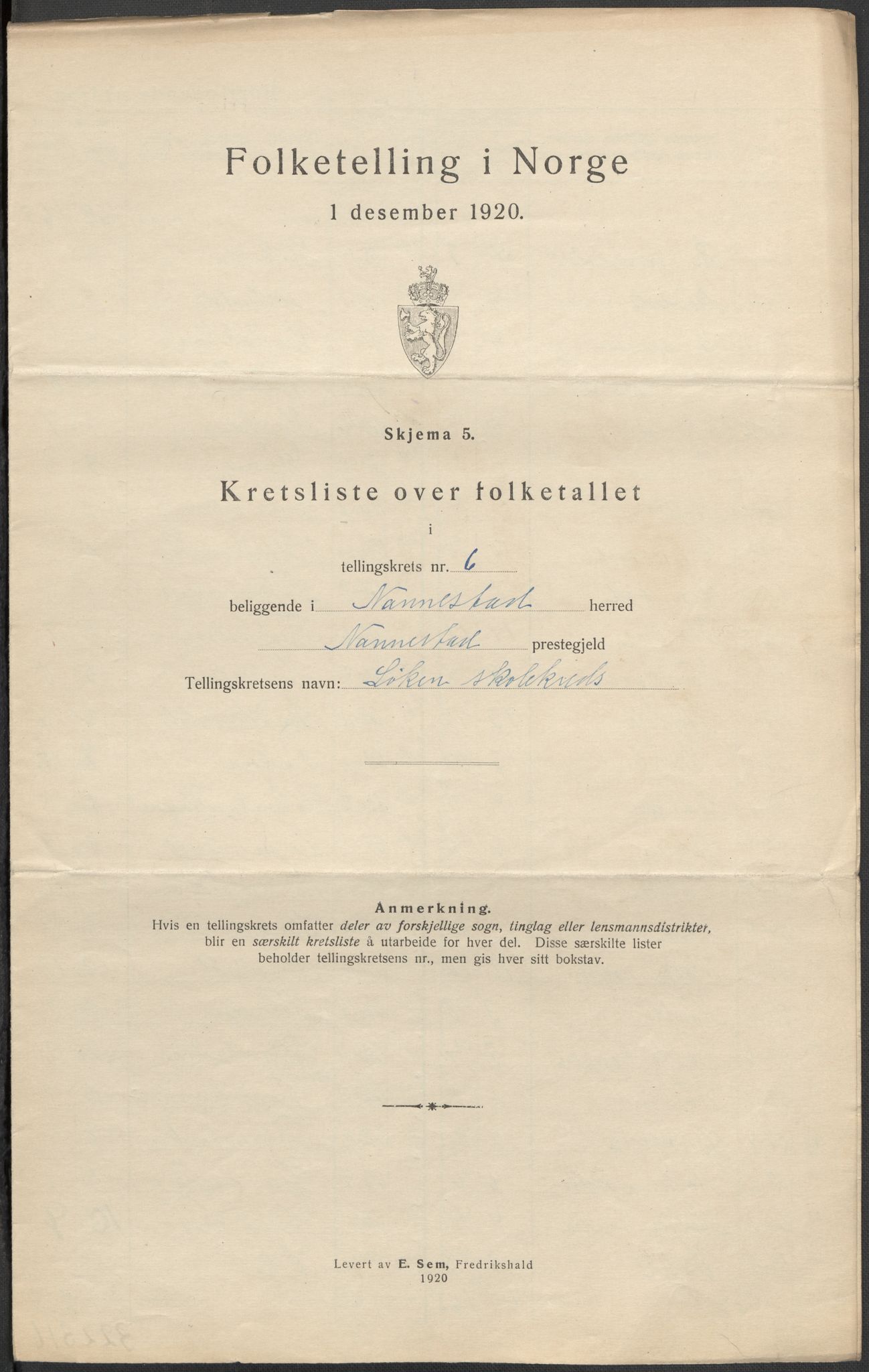 SAO, 1920 census for Nannestad, 1920, p. 34