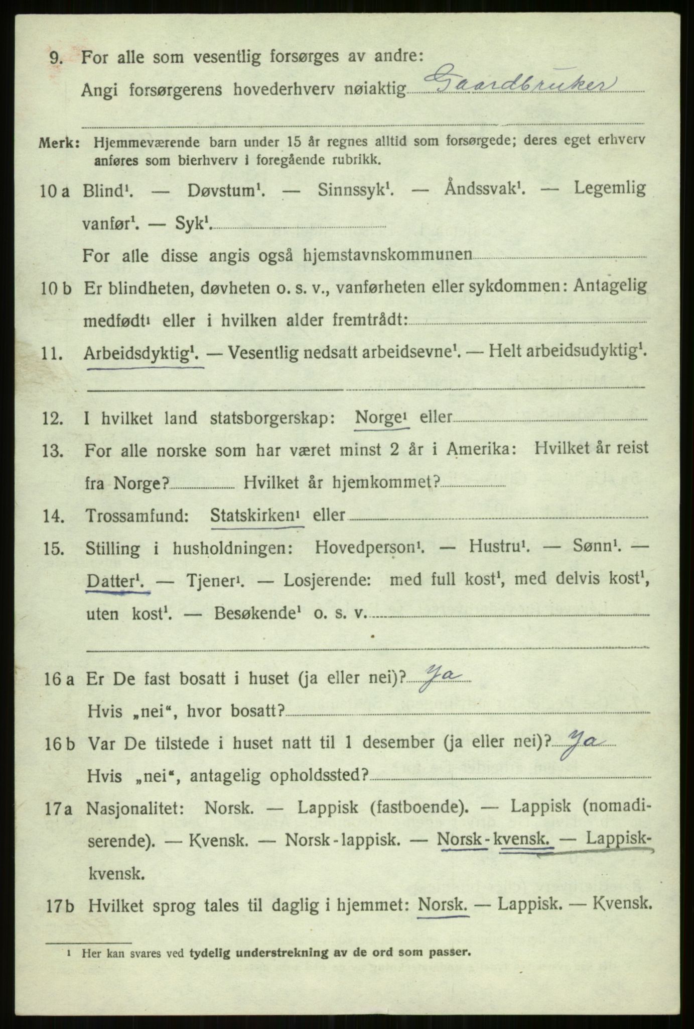 SATØ, 1920 census for Balsfjord, 1920, p. 5047