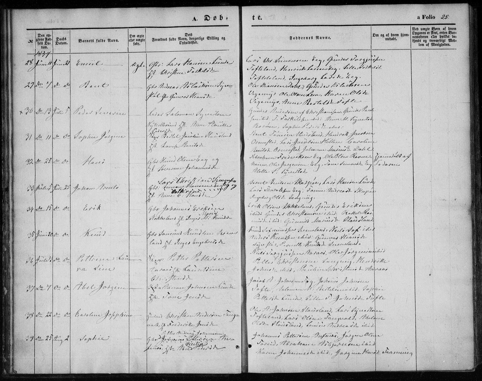 Søgne sokneprestkontor, AV/SAK-1111-0037/F/Fa/Fab/L0010: Parish register (official) no. A 10, 1853-1869, p. 25