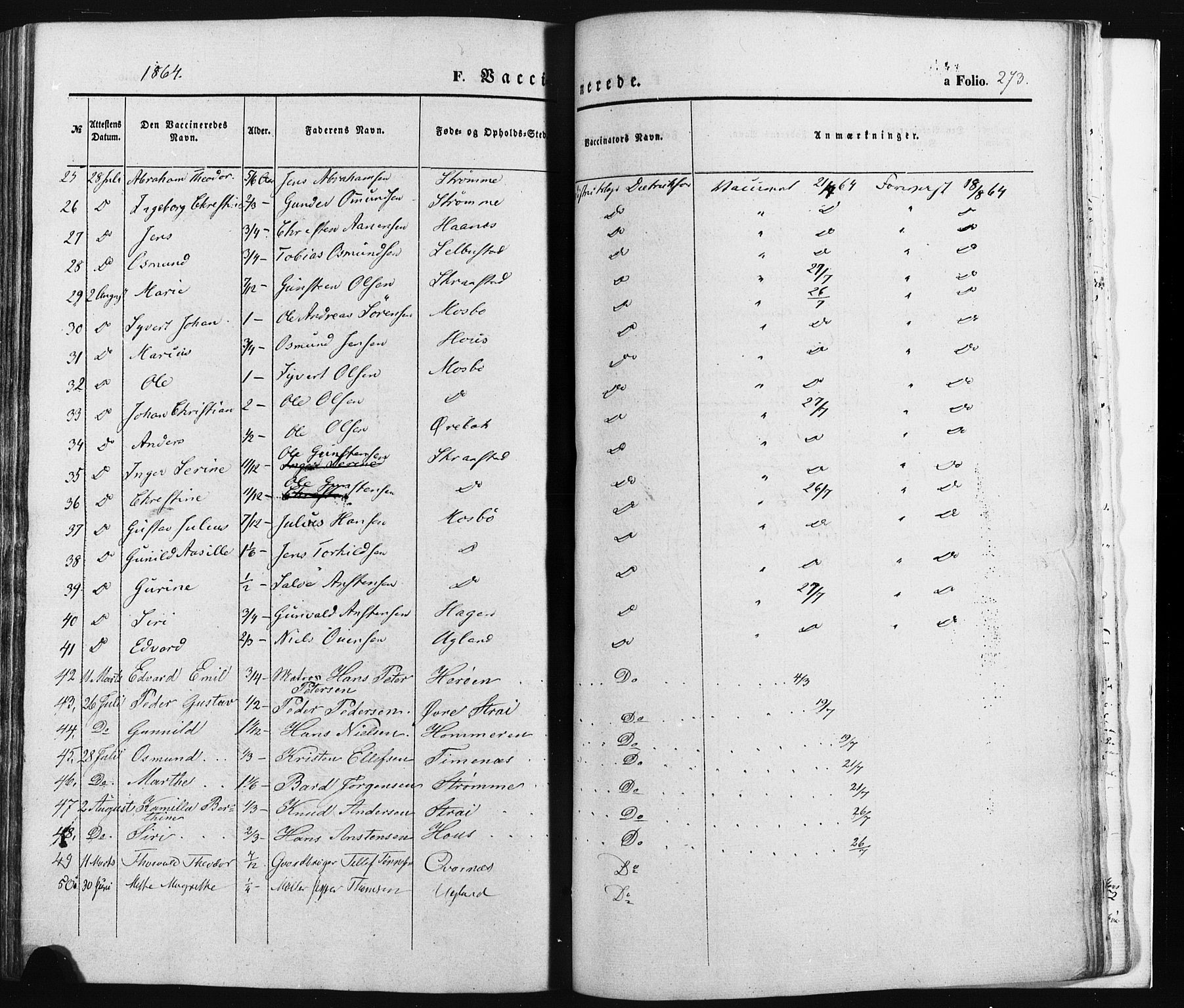 Oddernes sokneprestkontor, SAK/1111-0033/F/Fa/Faa/L0007: Parish register (official) no. A 7, 1851-1863, p. 273