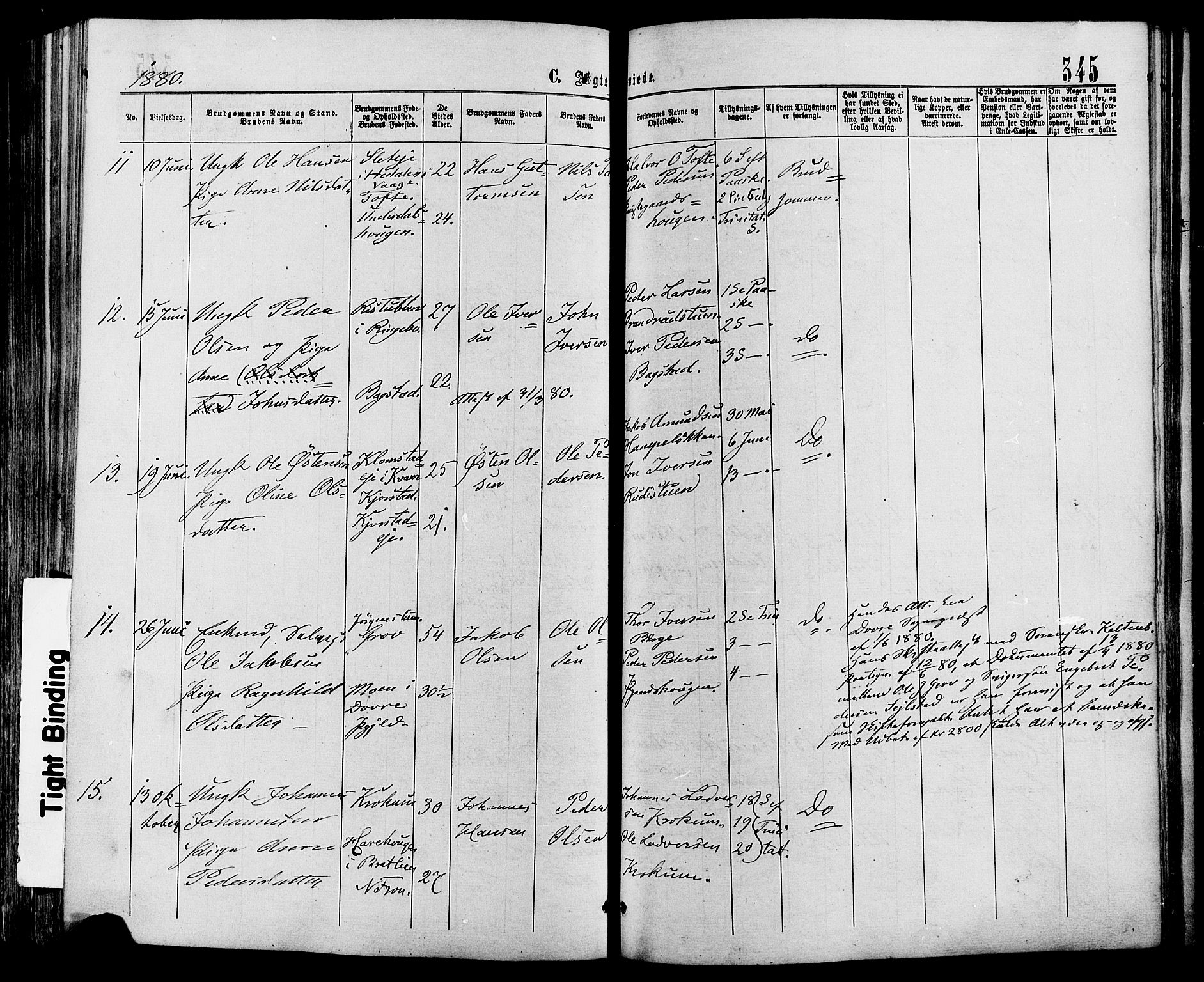 Sør-Fron prestekontor, AV/SAH-PREST-010/H/Ha/Haa/L0002: Parish register (official) no. 2, 1864-1880, p. 345