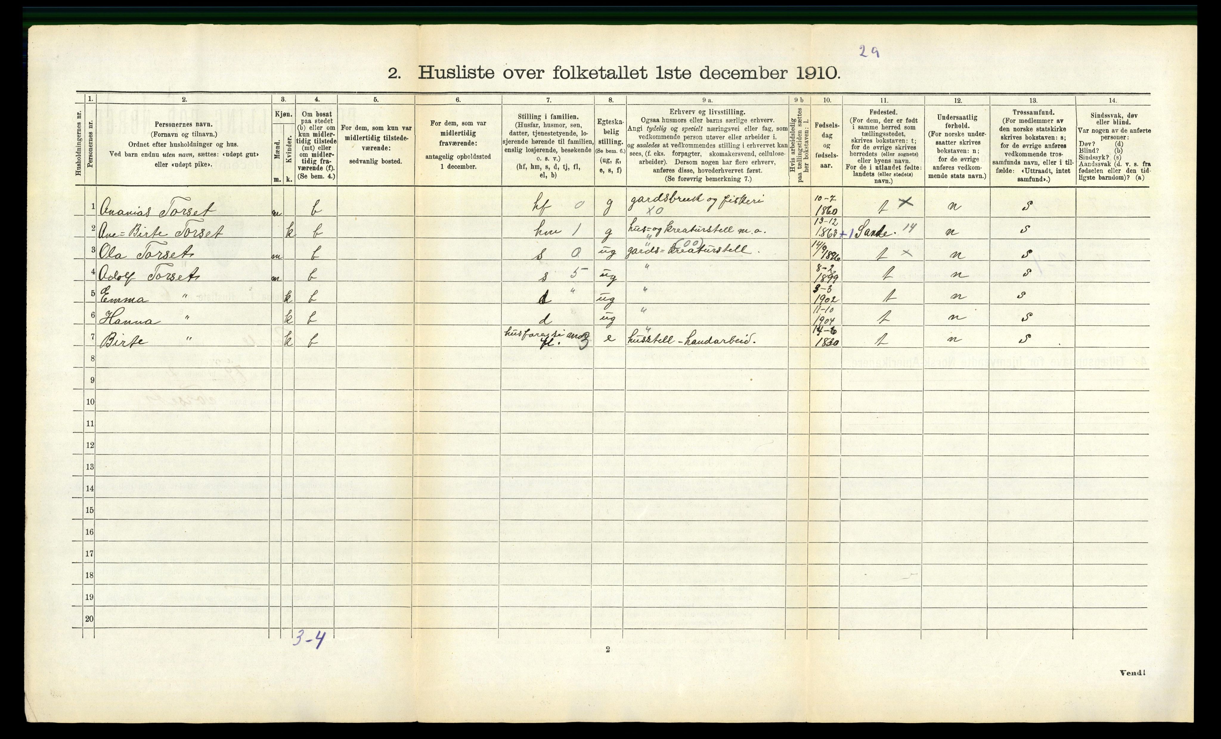 RA, 1910 census for Rovde, 1910, p. 35