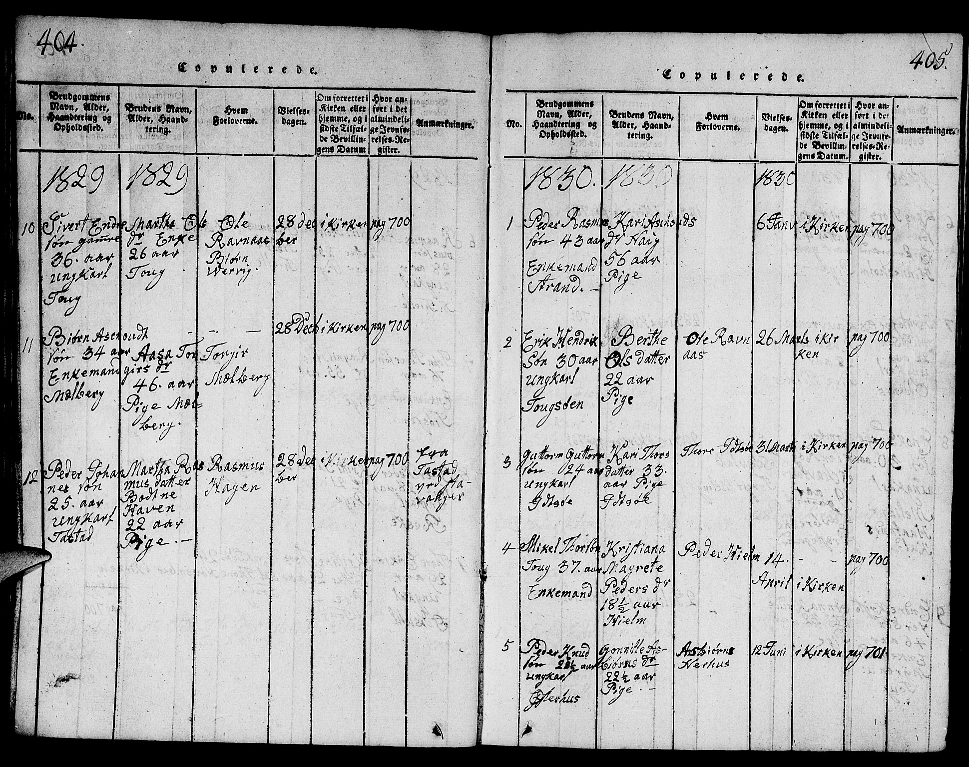 Strand sokneprestkontor, AV/SAST-A-101828/H/Ha/Hab/L0001: Parish register (copy) no. B 1, 1816-1854, p. 404-405