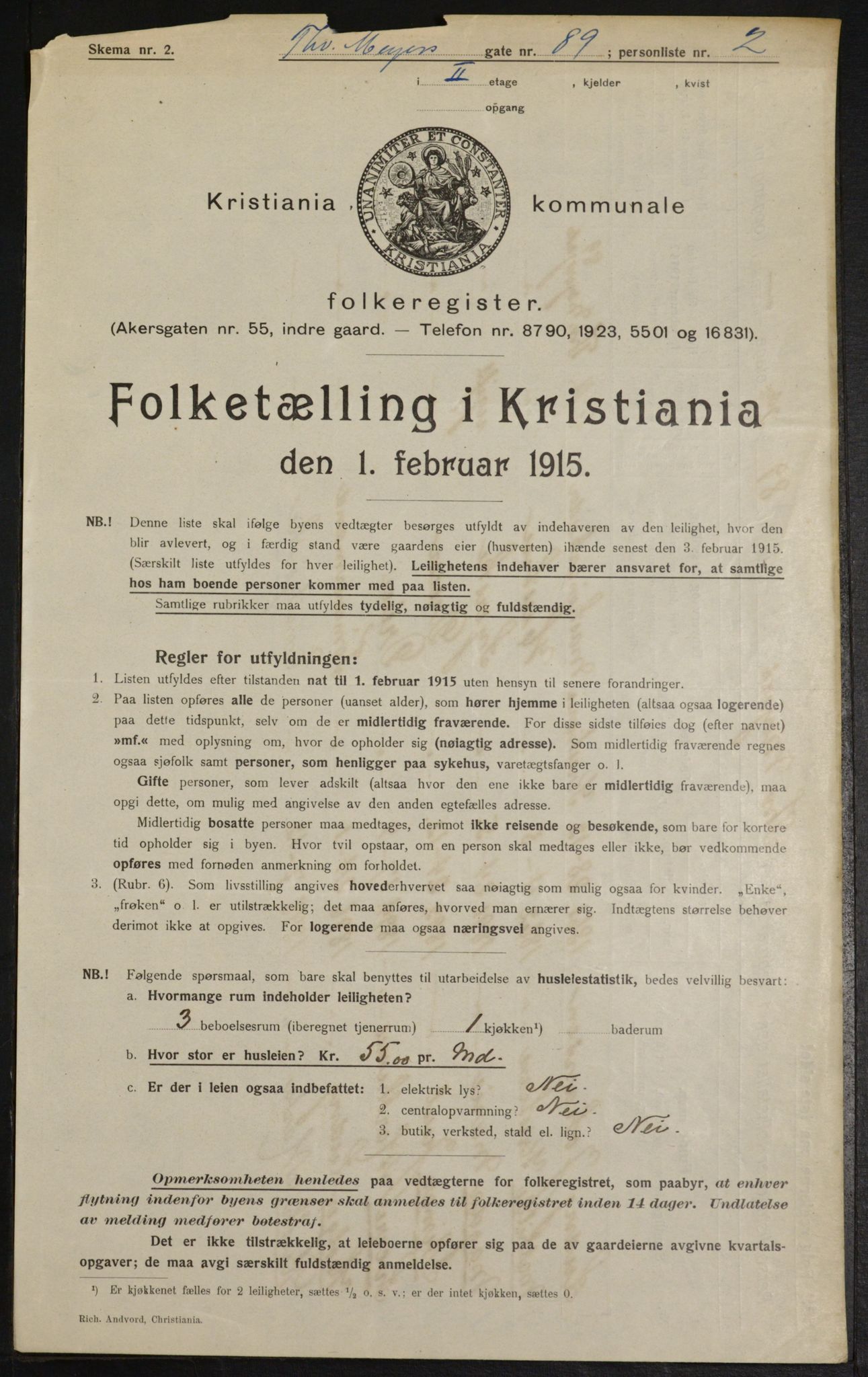 OBA, Municipal Census 1915 for Kristiania, 1915, p. 111588