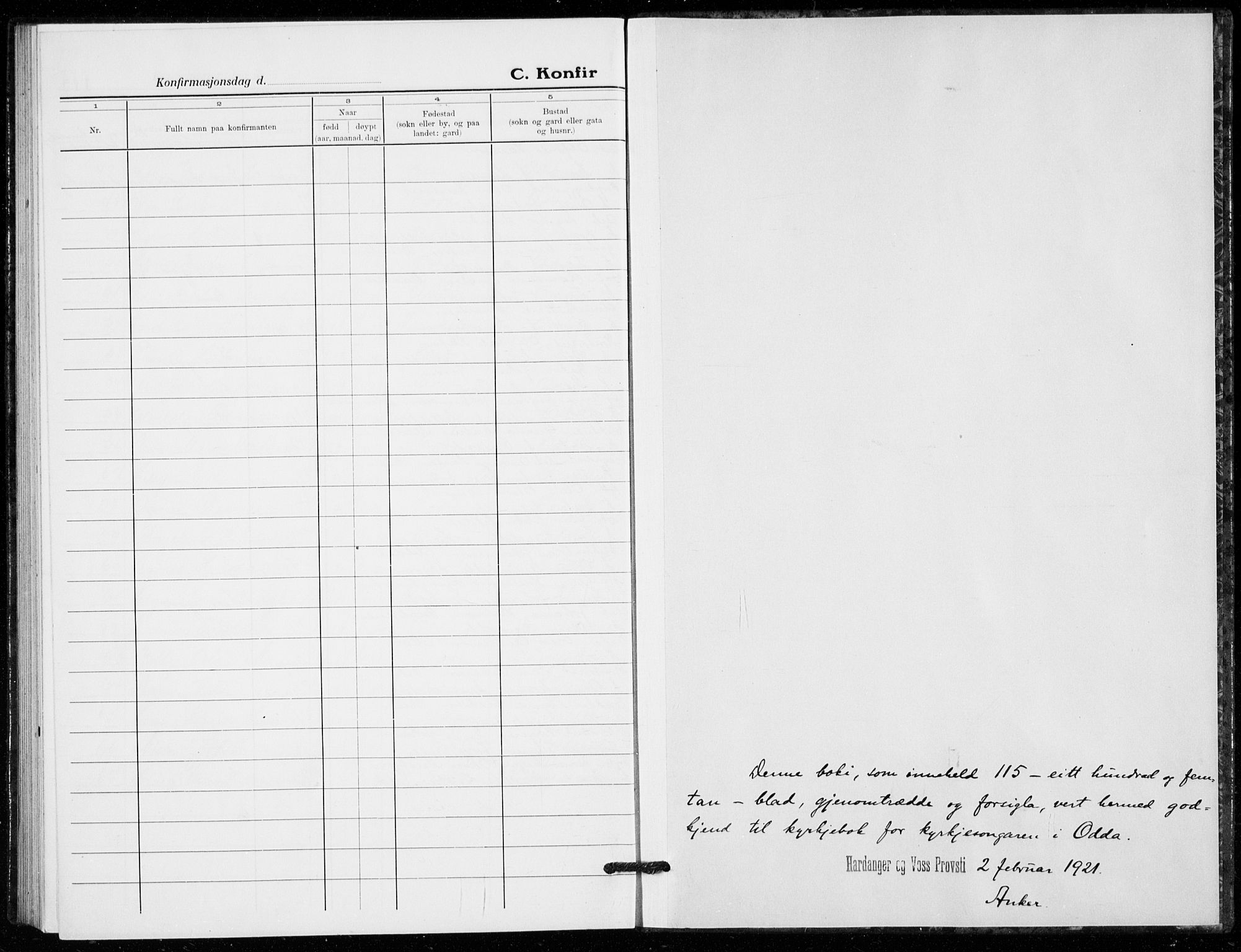 Odda Sokneprestembete, AV/SAB-A-77201/H/Hab: Parish register (copy) no. C  1, 1913-1934