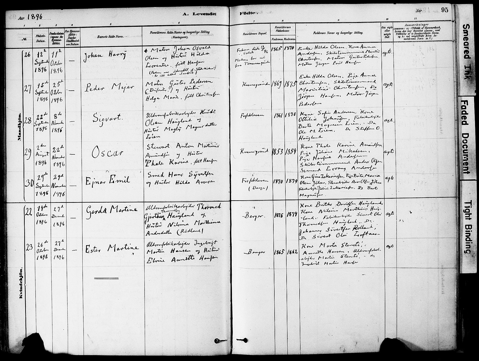 Strømm kirkebøker, AV/SAKO-A-322/F/Fa/L0004: Parish register (official) no. I 4, 1878-1899, p. 95