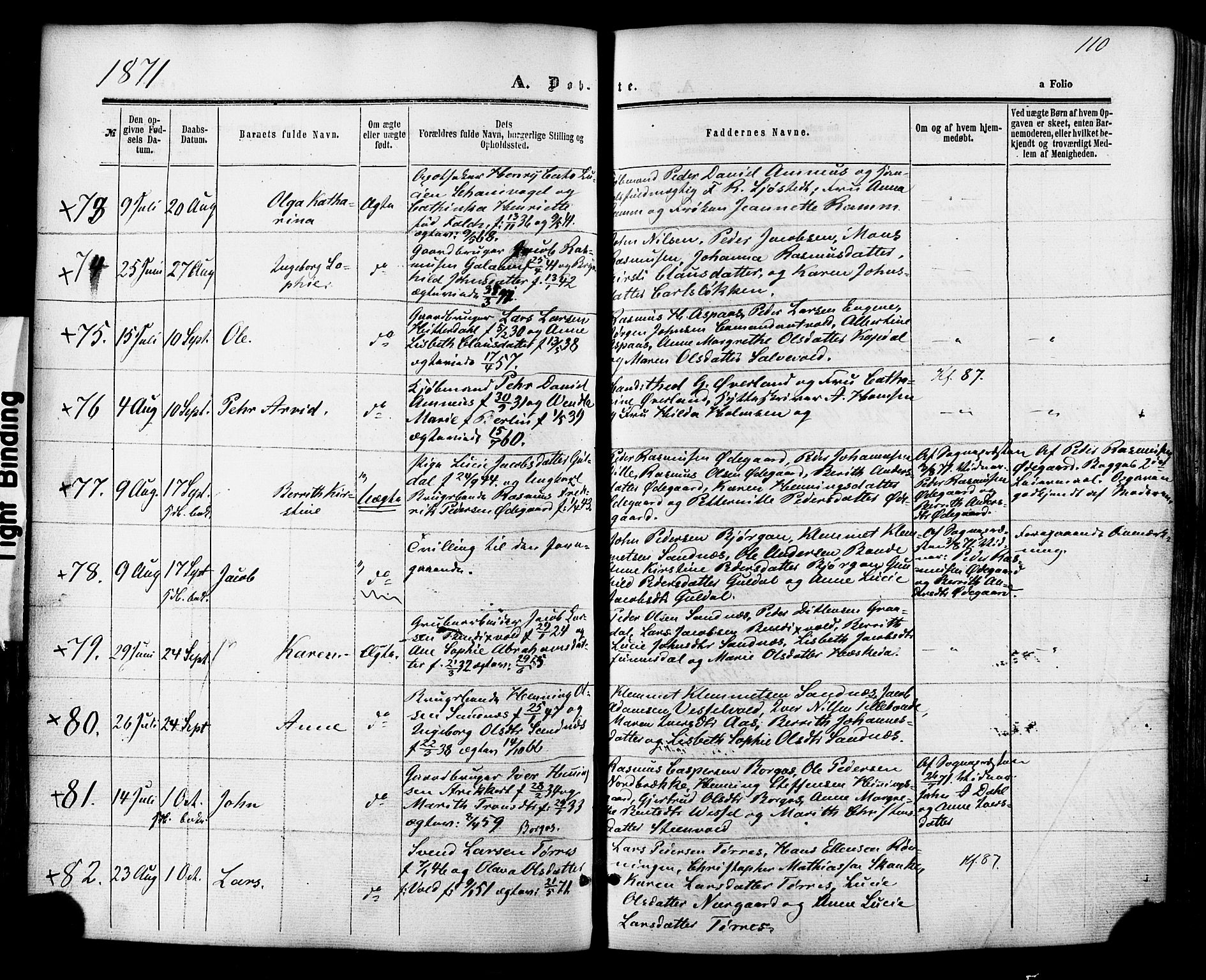 Ministerialprotokoller, klokkerbøker og fødselsregistre - Sør-Trøndelag, AV/SAT-A-1456/681/L0932: Parish register (official) no. 681A10, 1860-1878, p. 110