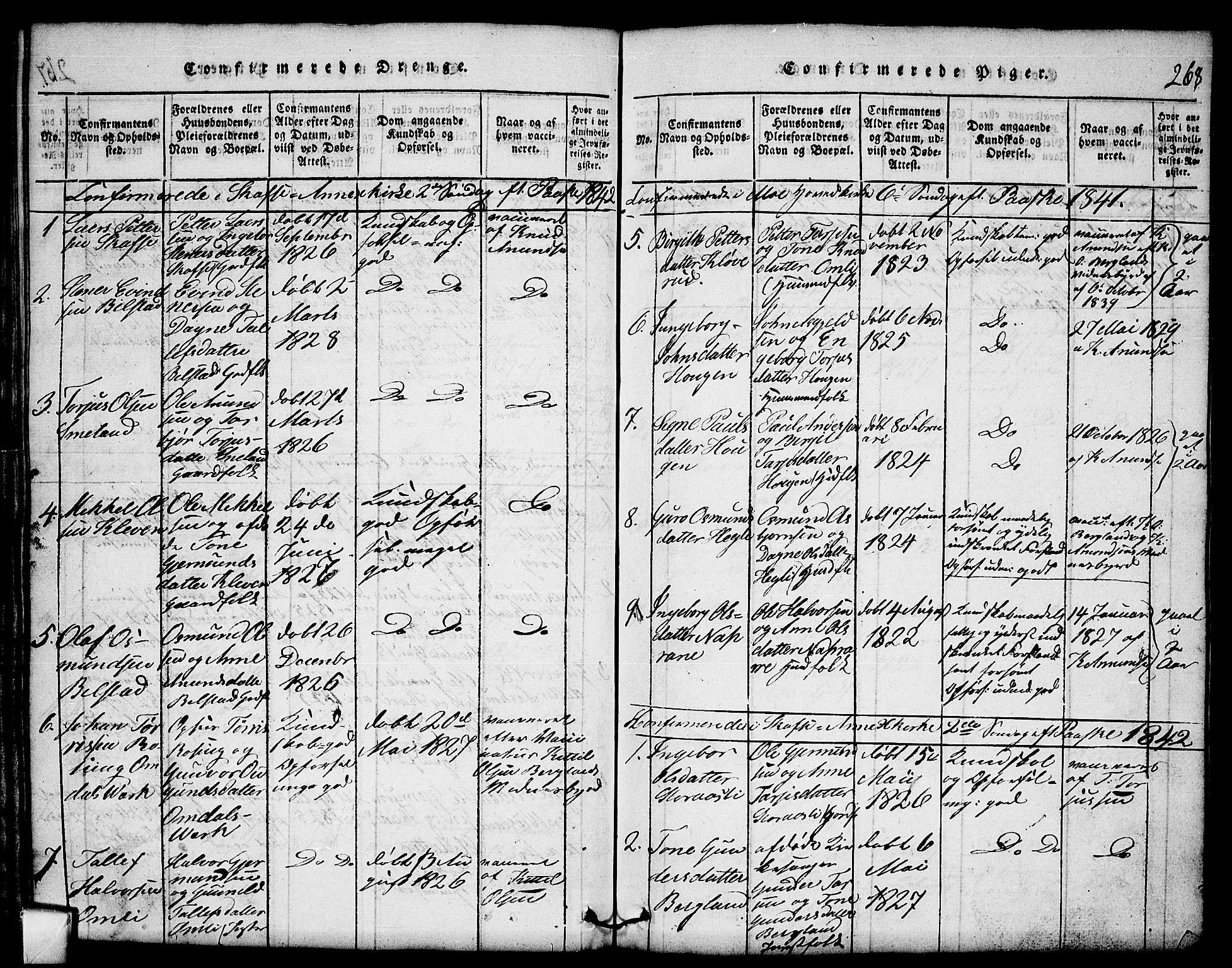 Mo kirkebøker, SAKO/A-286/G/Gb/L0001: Parish register (copy) no. II 1, 1814-1843, p. 268
