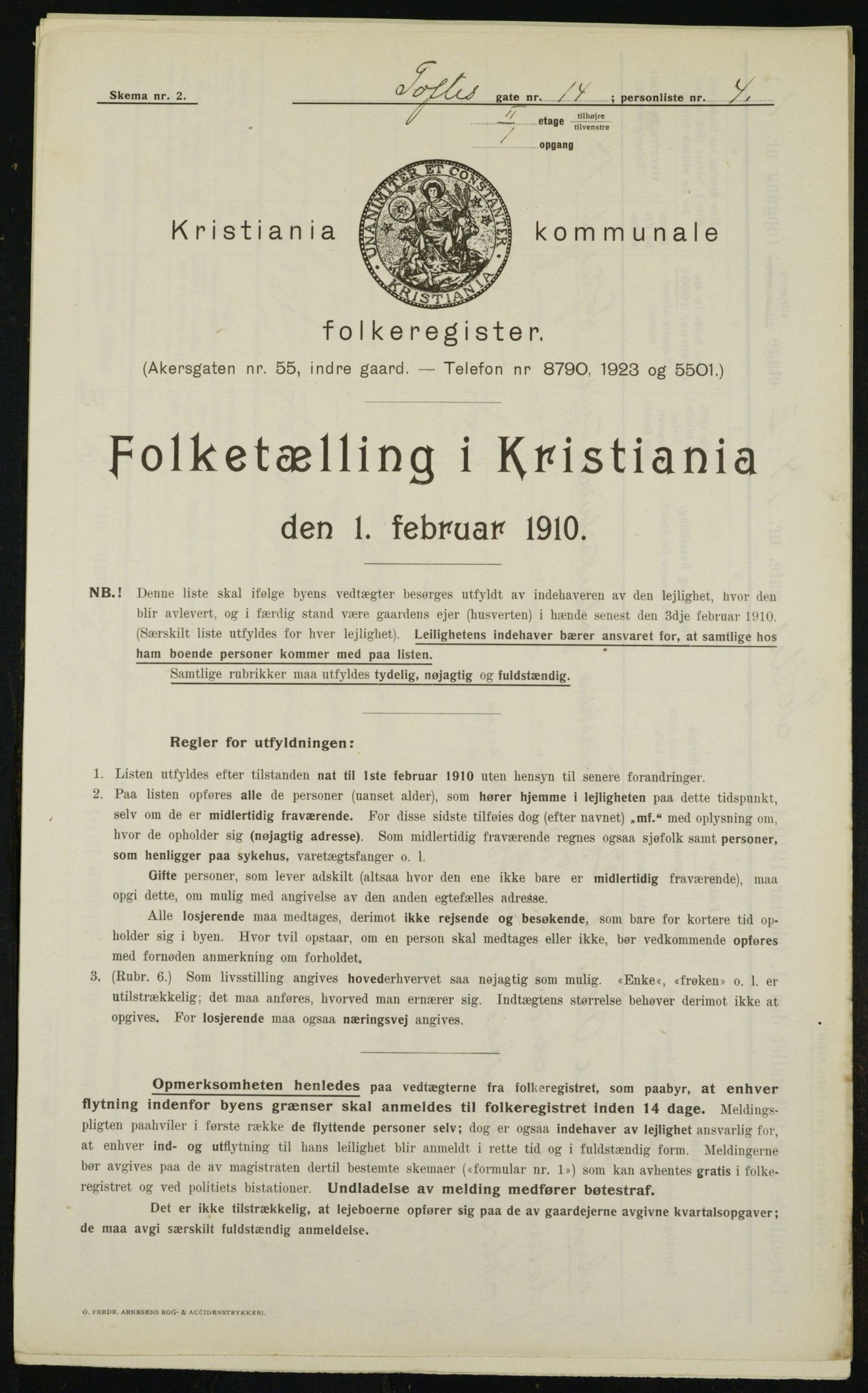 OBA, Municipal Census 1910 for Kristiania, 1910, p. 105841