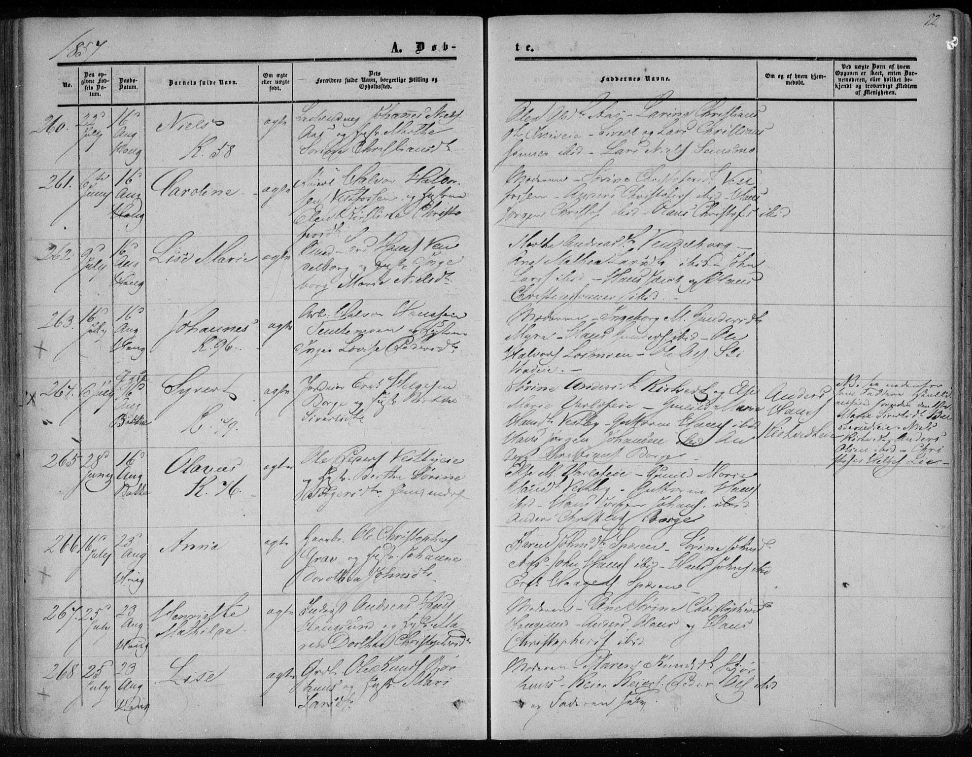 Eiker kirkebøker, SAKO/A-4/F/Fa/L0015a: Parish register (official) no. I 15A, 1854-1860, p. 92