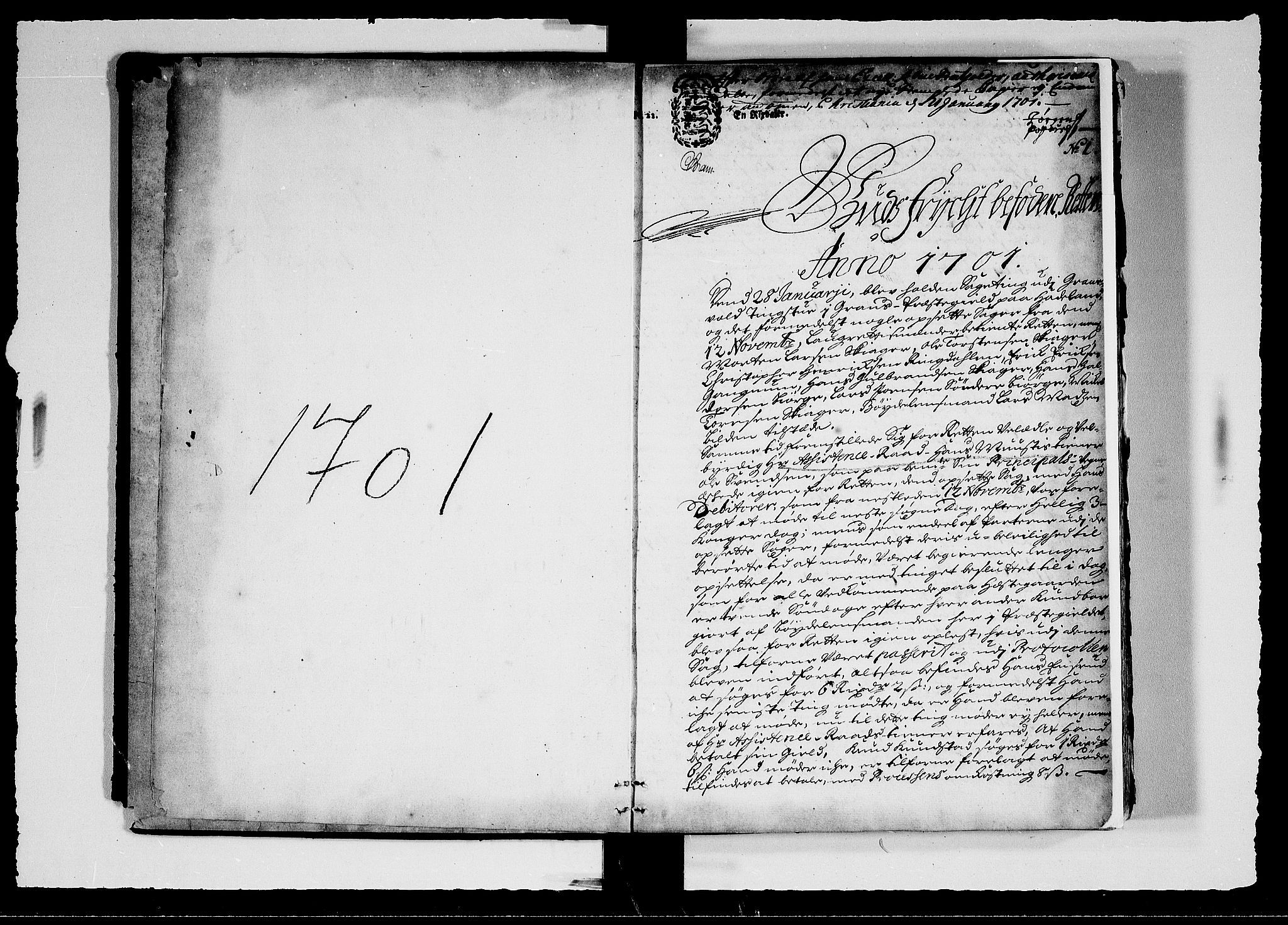 Hadeland, Land og Valdres sorenskriveri, SAH/TING-028/G/Gb/L0037: Tingbok, 1701, p. 0b-1a
