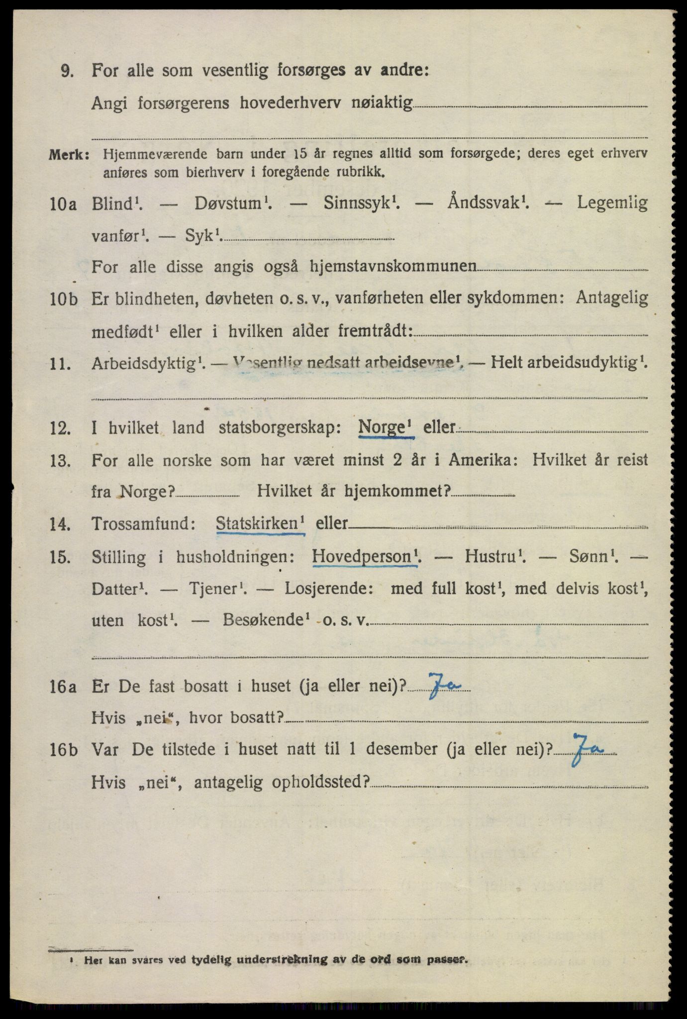 SAKO, 1920 census for Flesberg, 1920, p. 2736