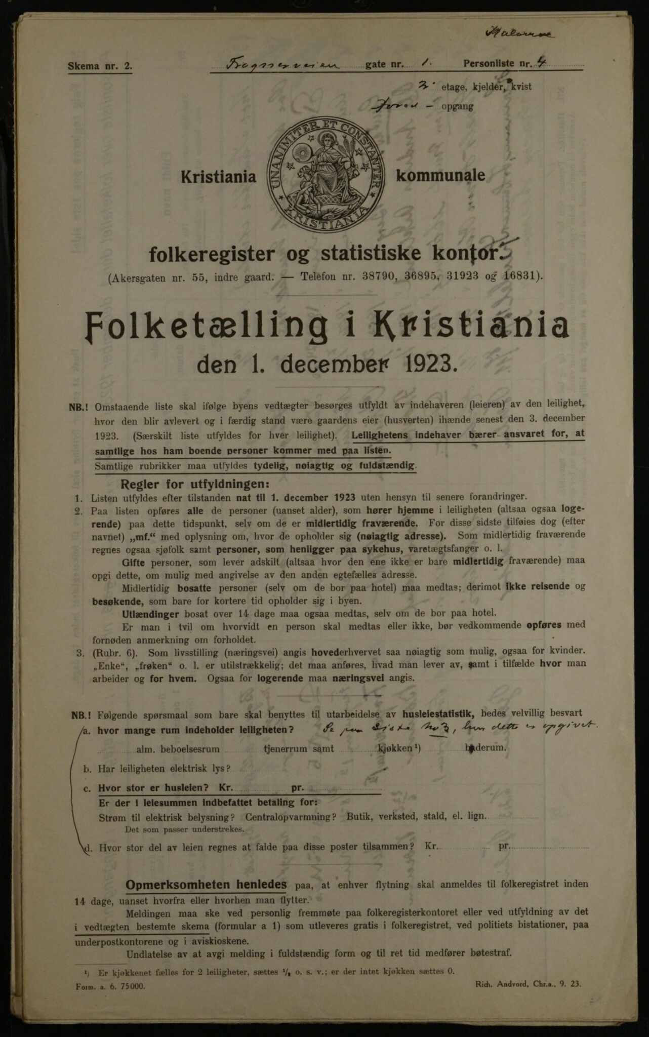 OBA, Municipal Census 1923 for Kristiania, 1923, p. 30555