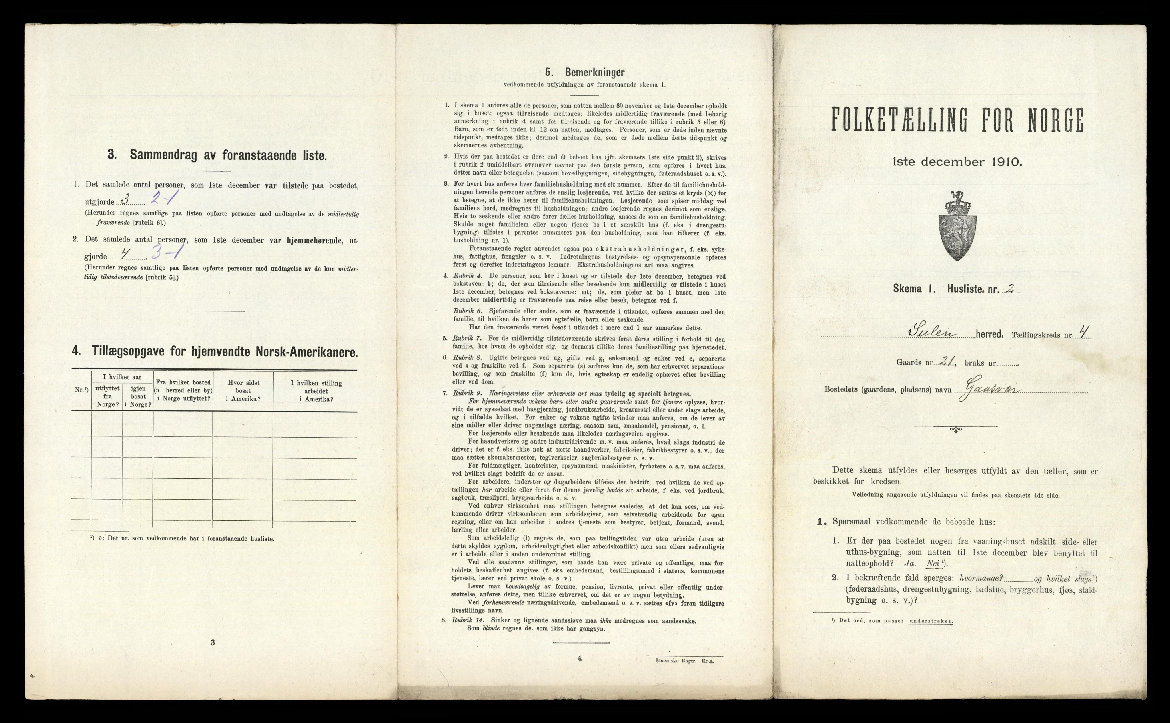 RA, 1910 census for Solund, 1910, p. 311