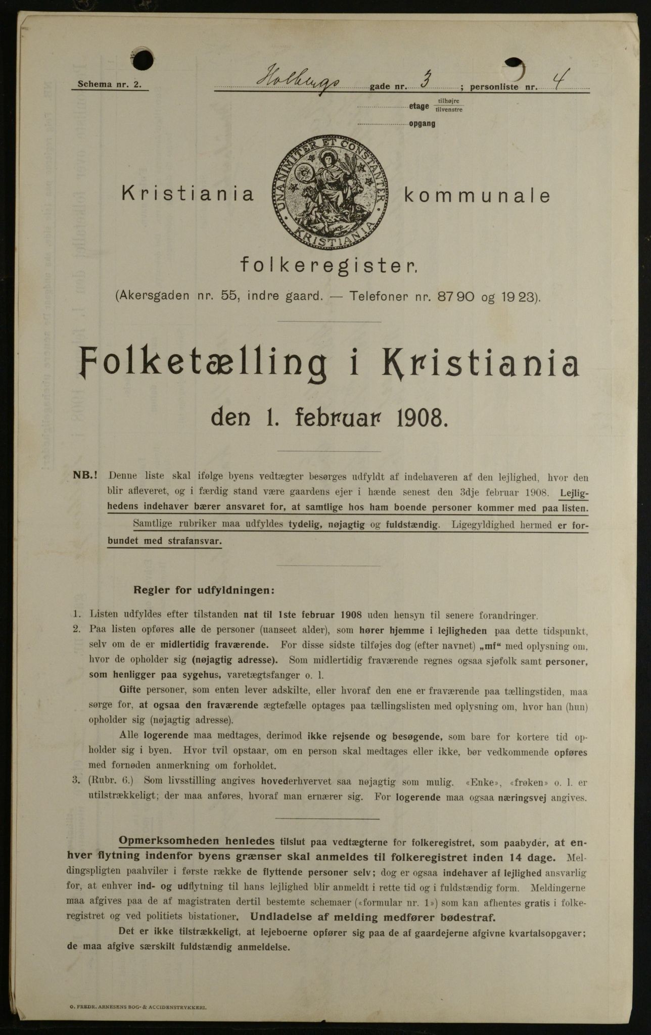 OBA, Municipal Census 1908 for Kristiania, 1908, p. 36199