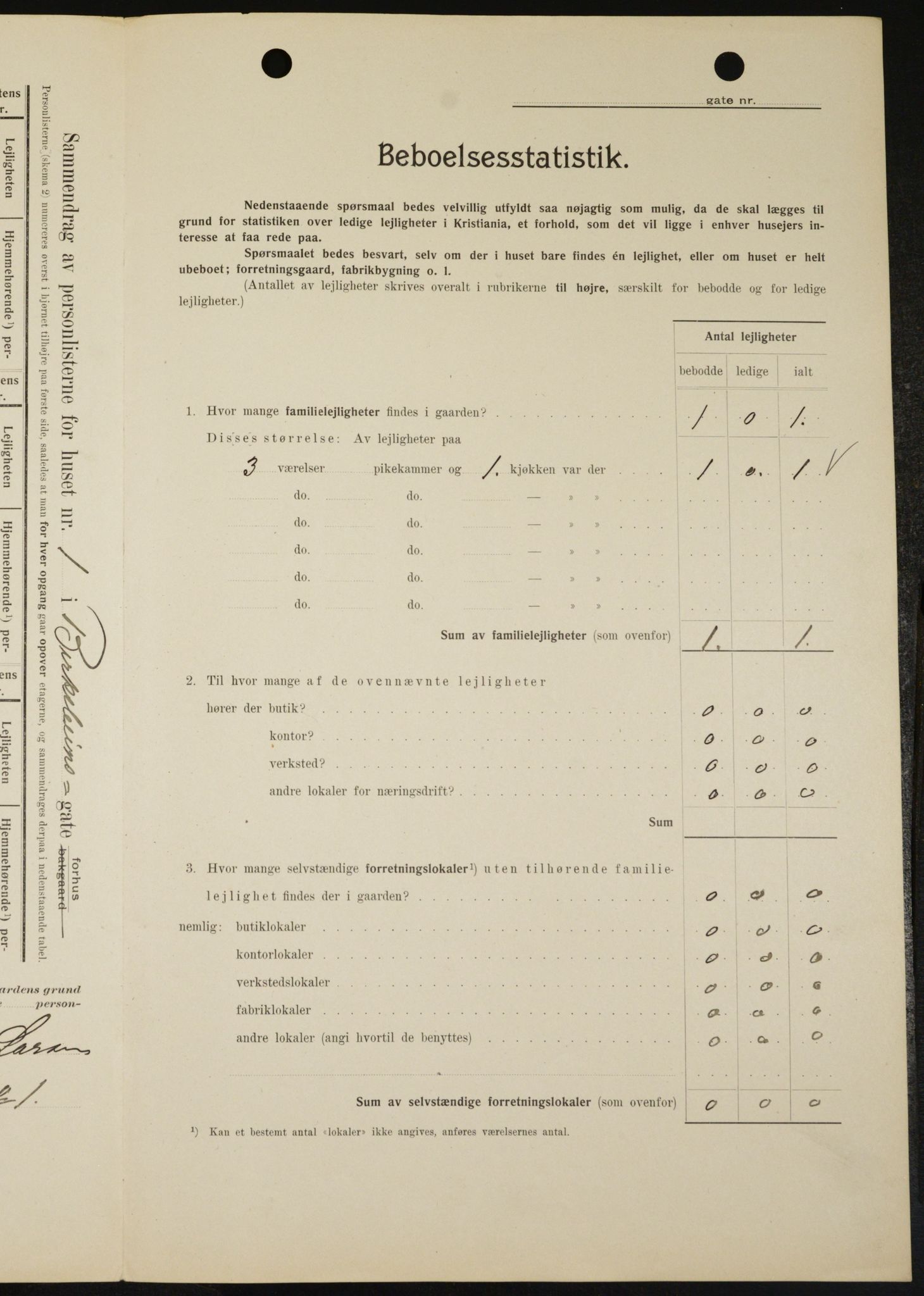 OBA, Municipal Census 1909 for Kristiania, 1909, p. 4547