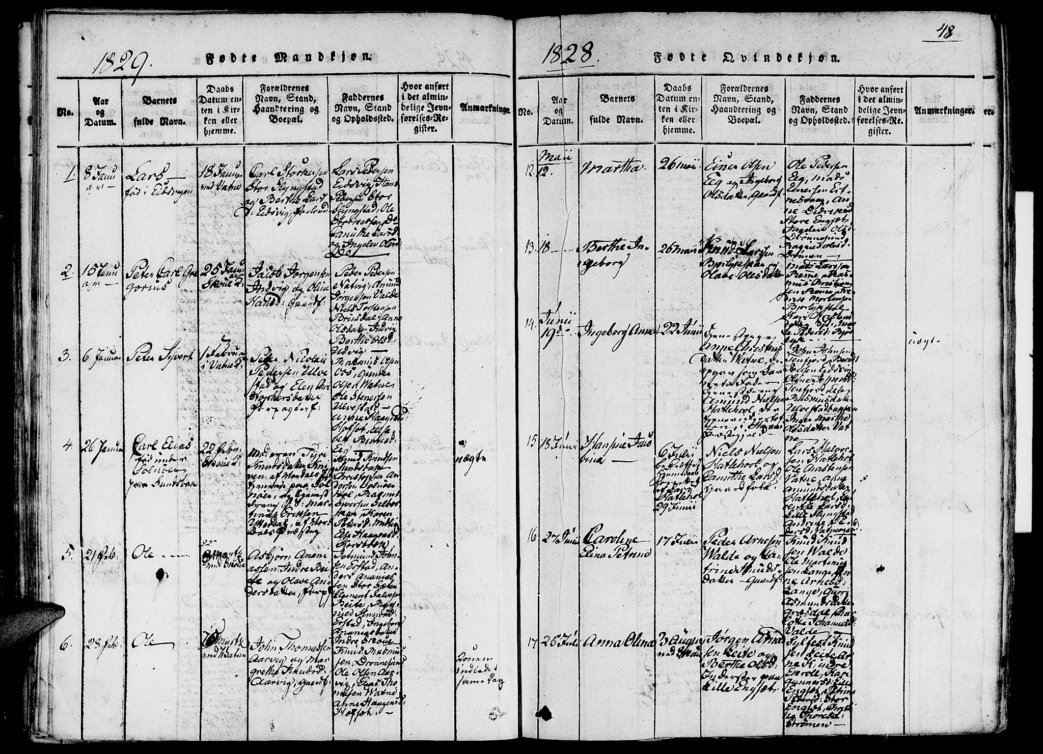 Ministerialprotokoller, klokkerbøker og fødselsregistre - Møre og Romsdal, SAT/A-1454/524/L0351: Parish register (official) no. 524A03, 1816-1838, p. 48