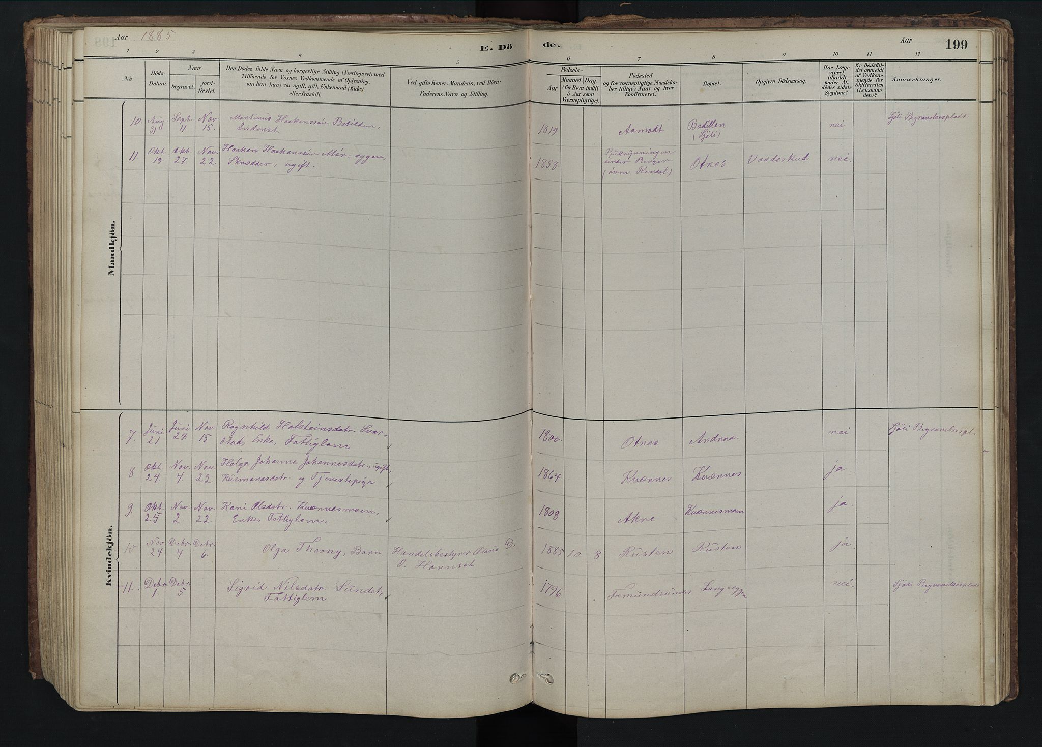 Rendalen prestekontor, SAH/PREST-054/H/Ha/Hab/L0009: Parish register (copy) no. 9, 1879-1902, p. 199