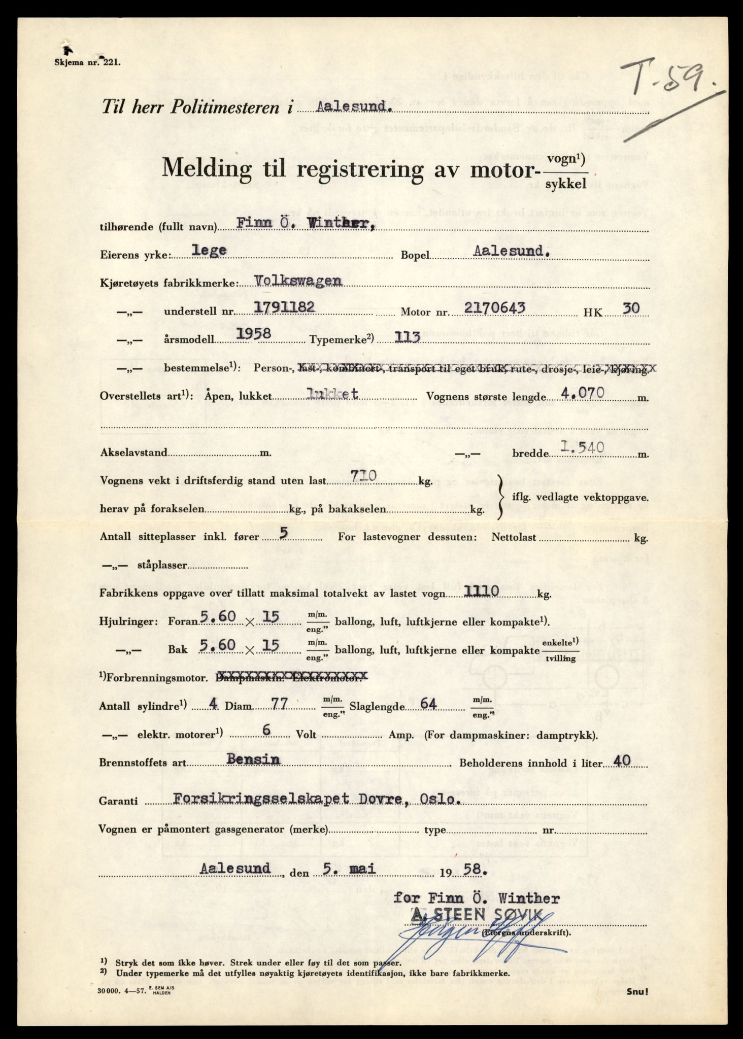 Møre og Romsdal vegkontor - Ålesund trafikkstasjon, AV/SAT-A-4099/F/Fe/L0001: Registreringskort for kjøretøy T 3 - T 127, 1927-1998, p. 1271