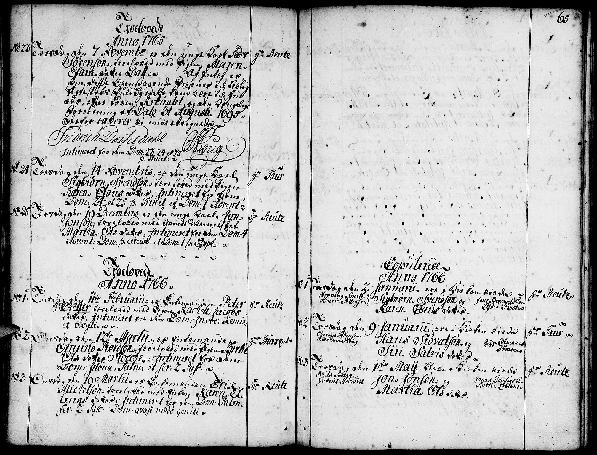 Domkirken sokneprestkontor, SAST/A-101812/001/30/30BA/L0004: Parish register (official) no. A 4, 1744-1782, p. 65