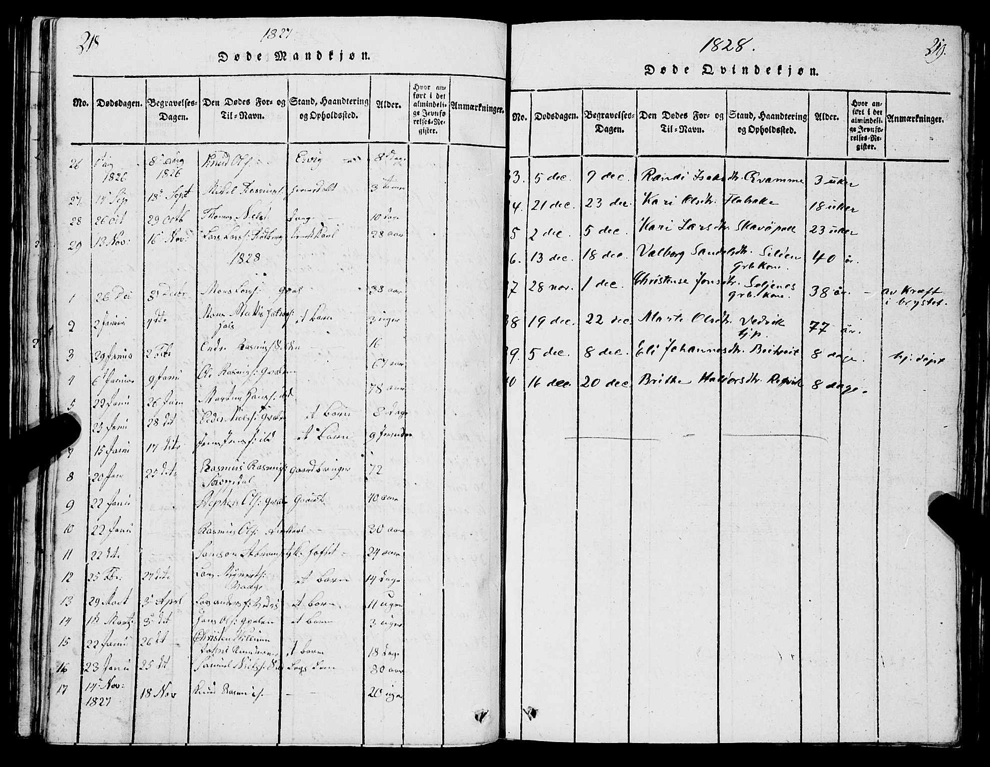 Selje sokneprestembete, AV/SAB-A-99938/H/Ha/Hab/Haba: Parish register (copy) no. A 1, 1816-1828, p. 218-219