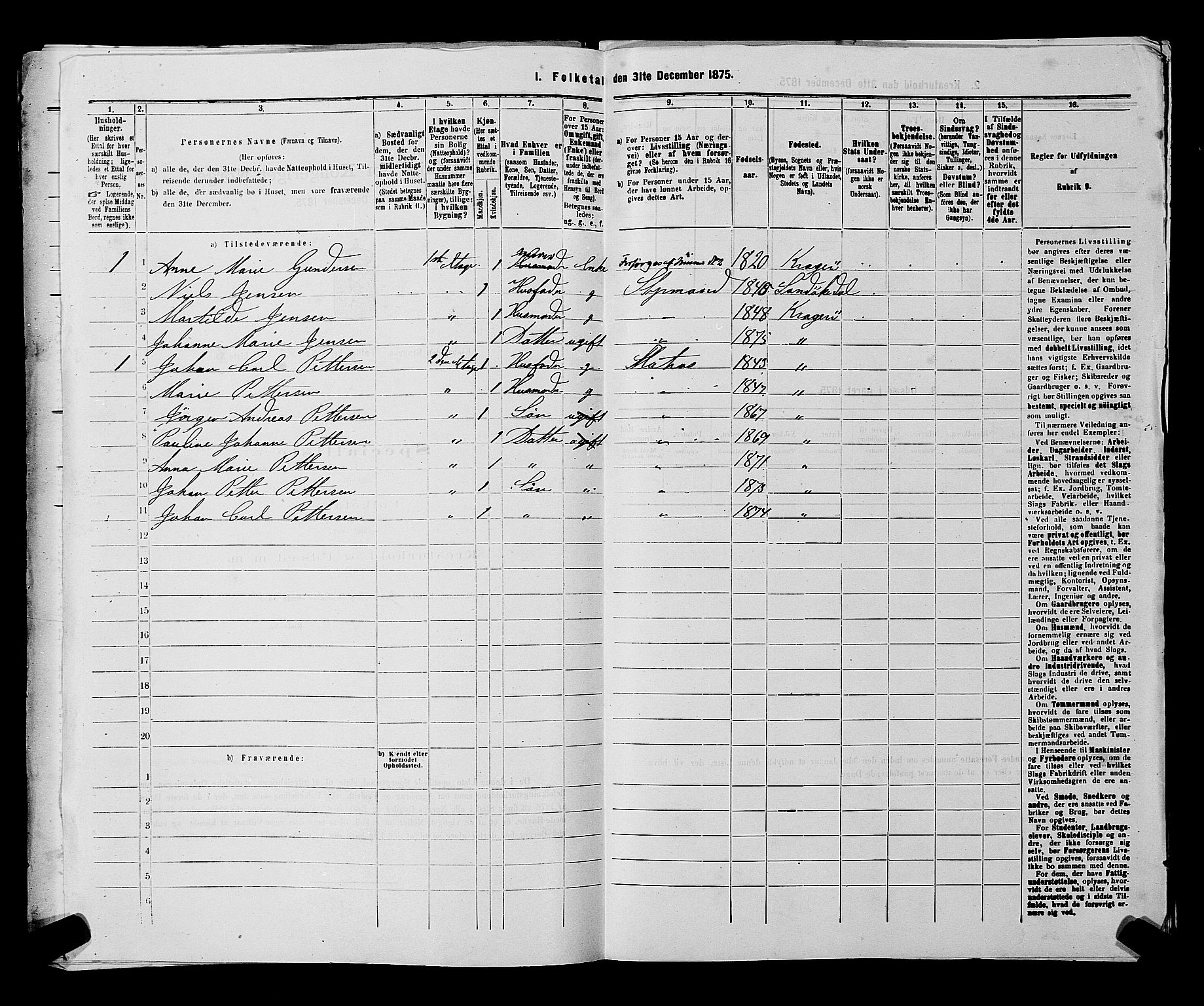 SAKO, 1875 census for 0801P Kragerø, 1875, p. 776