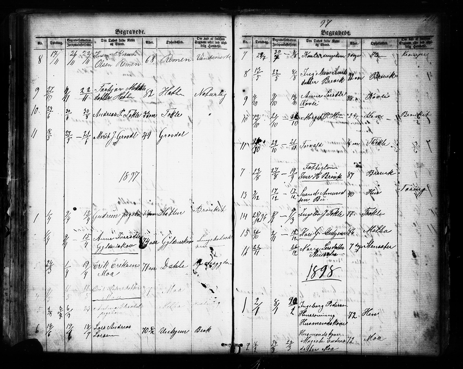 Ministerialprotokoller, klokkerbøker og fødselsregistre - Møre og Romsdal, SAT/A-1454/545/L0588: Parish register (copy) no. 545C02, 1867-1902, p. 261