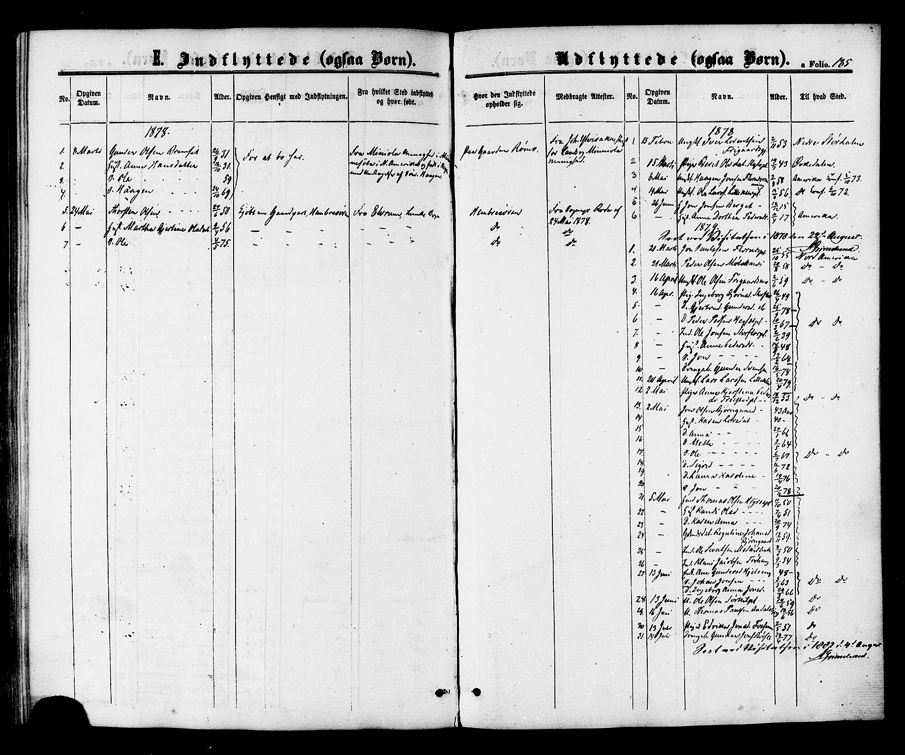 Ministerialprotokoller, klokkerbøker og fødselsregistre - Nord-Trøndelag, SAT/A-1458/703/L0029: Parish register (official) no. 703A02, 1863-1879, p. 185