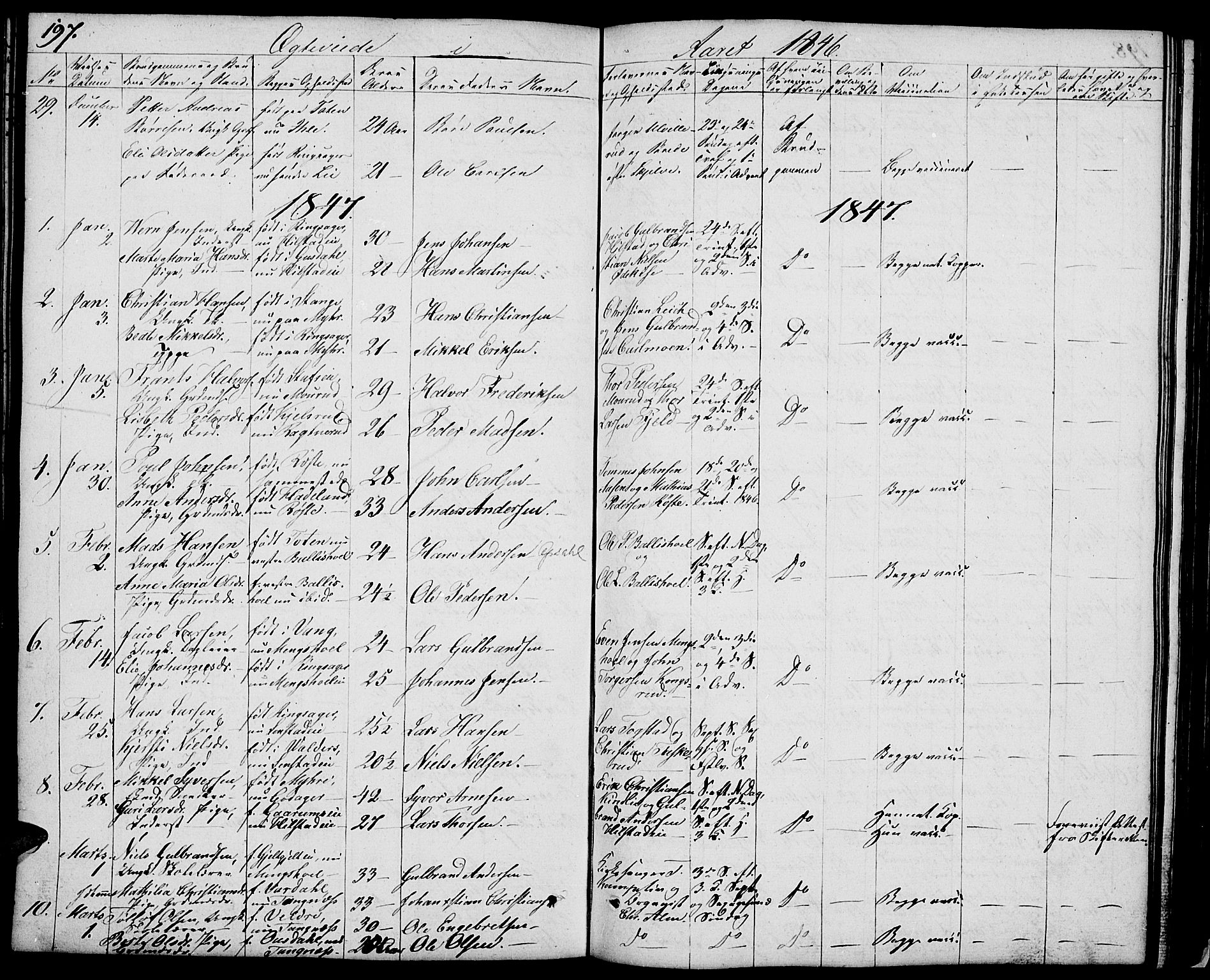 Nes prestekontor, Hedmark, SAH/PREST-020/L/La/L0004: Parish register (copy) no. 4, 1832-1861, p. 197