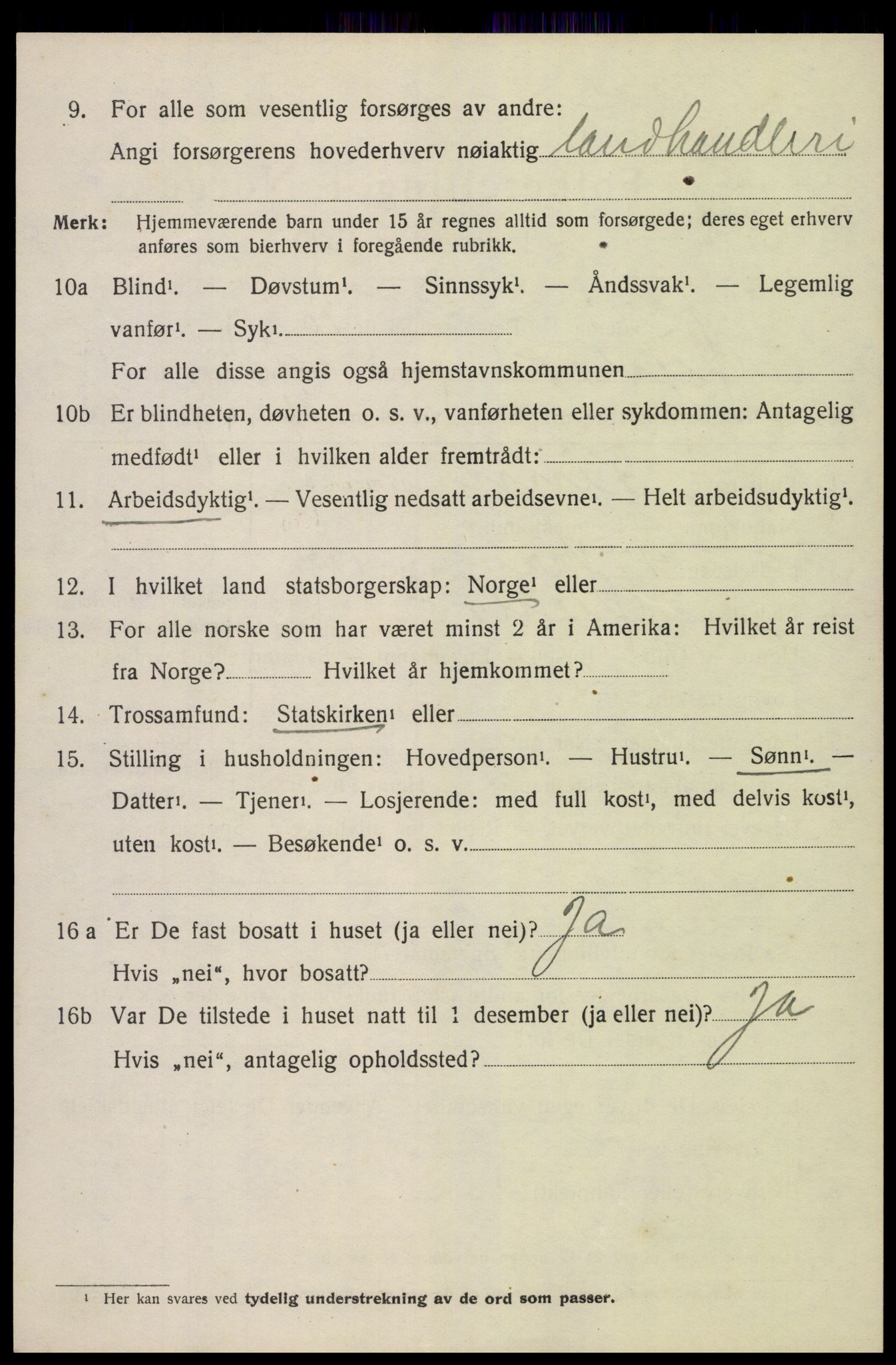 SAK, 1920 census for Øyestad, 1920, p. 7523