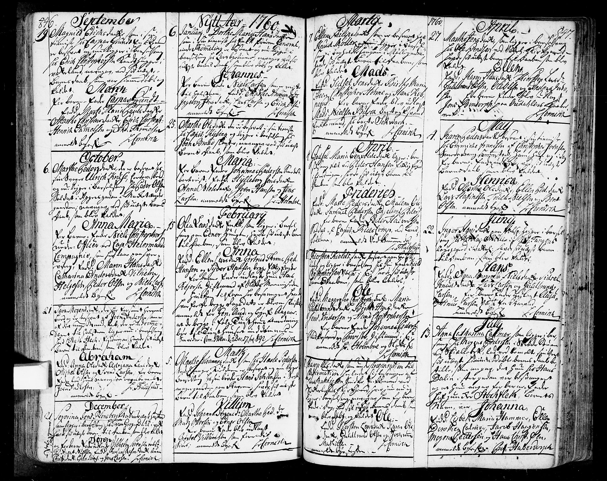 Oslo domkirke Kirkebøker, AV/SAO-A-10752/F/Fa/L0004: Parish register (official) no. 4, 1743-1786, p. 846-847